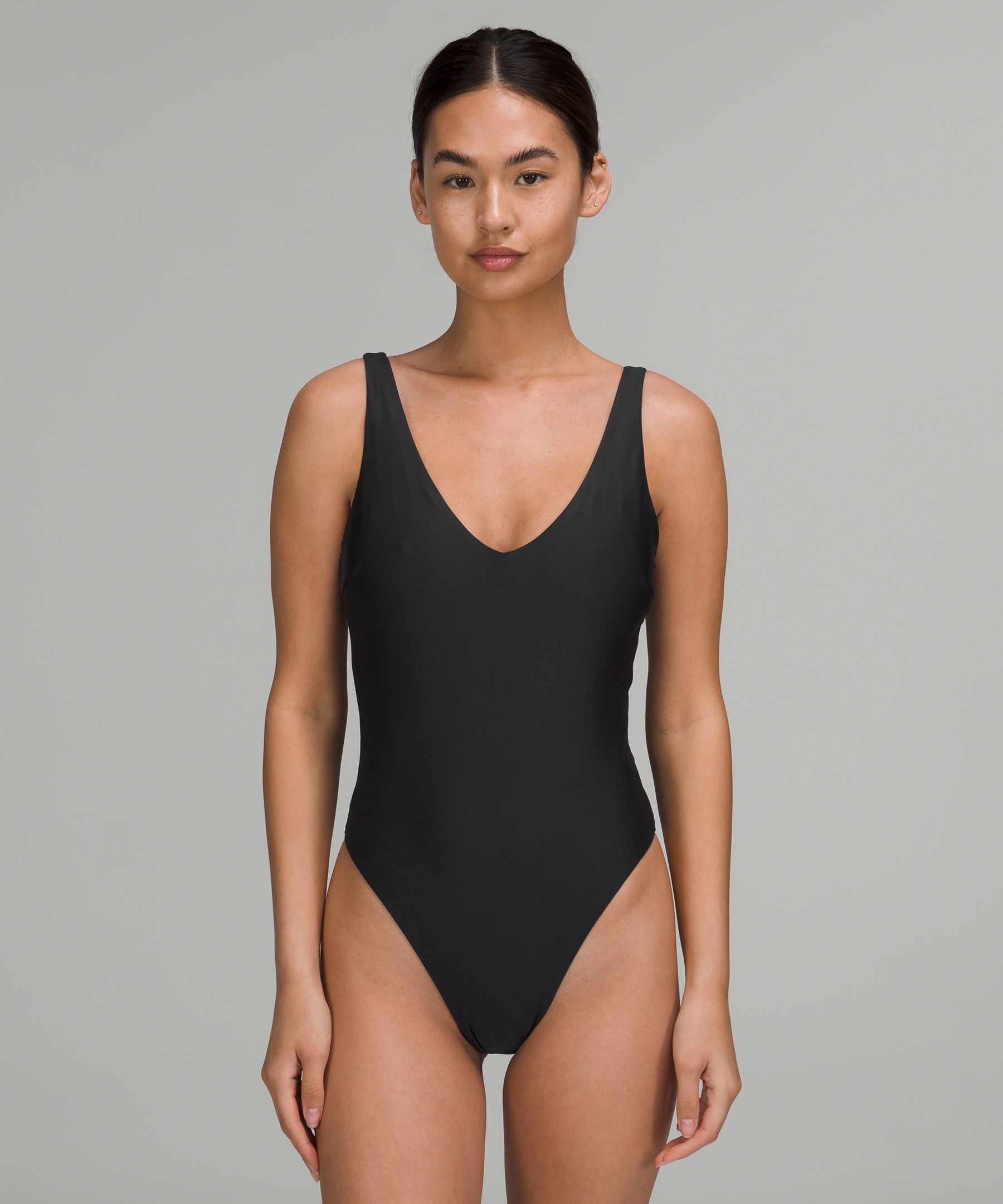 Maillot de bain une pi ce Waterside coupe minimaliste col en V