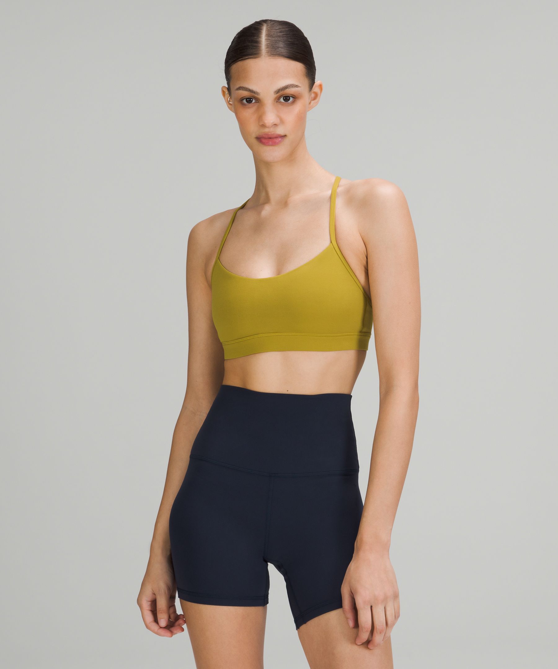 Lululemon Flow Y Adjustable Bra Light Support, A-c Cups In Auric Gold