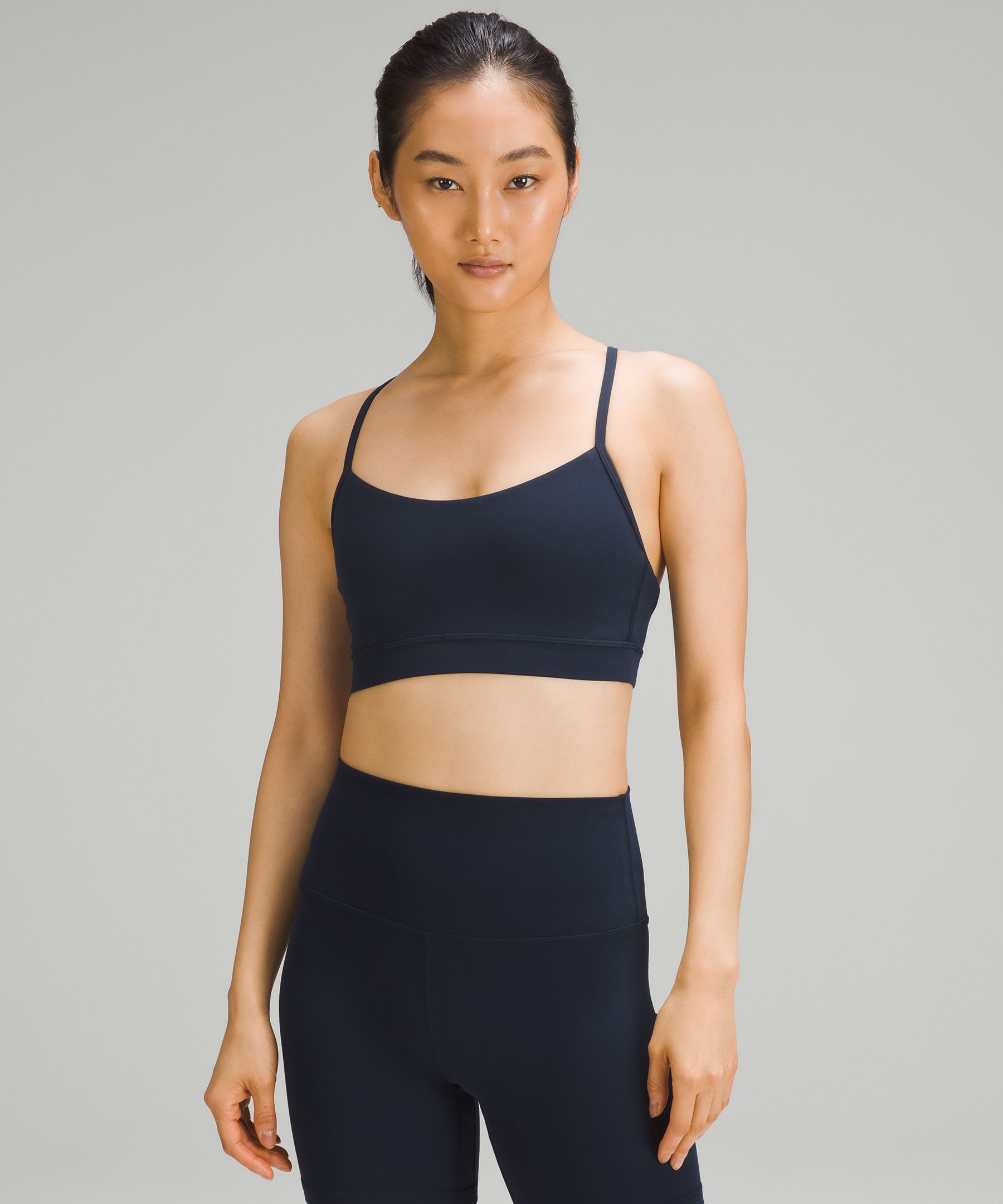 Lululemon Flow Y Bra Nulu *light Support, B/c Cup In Navy