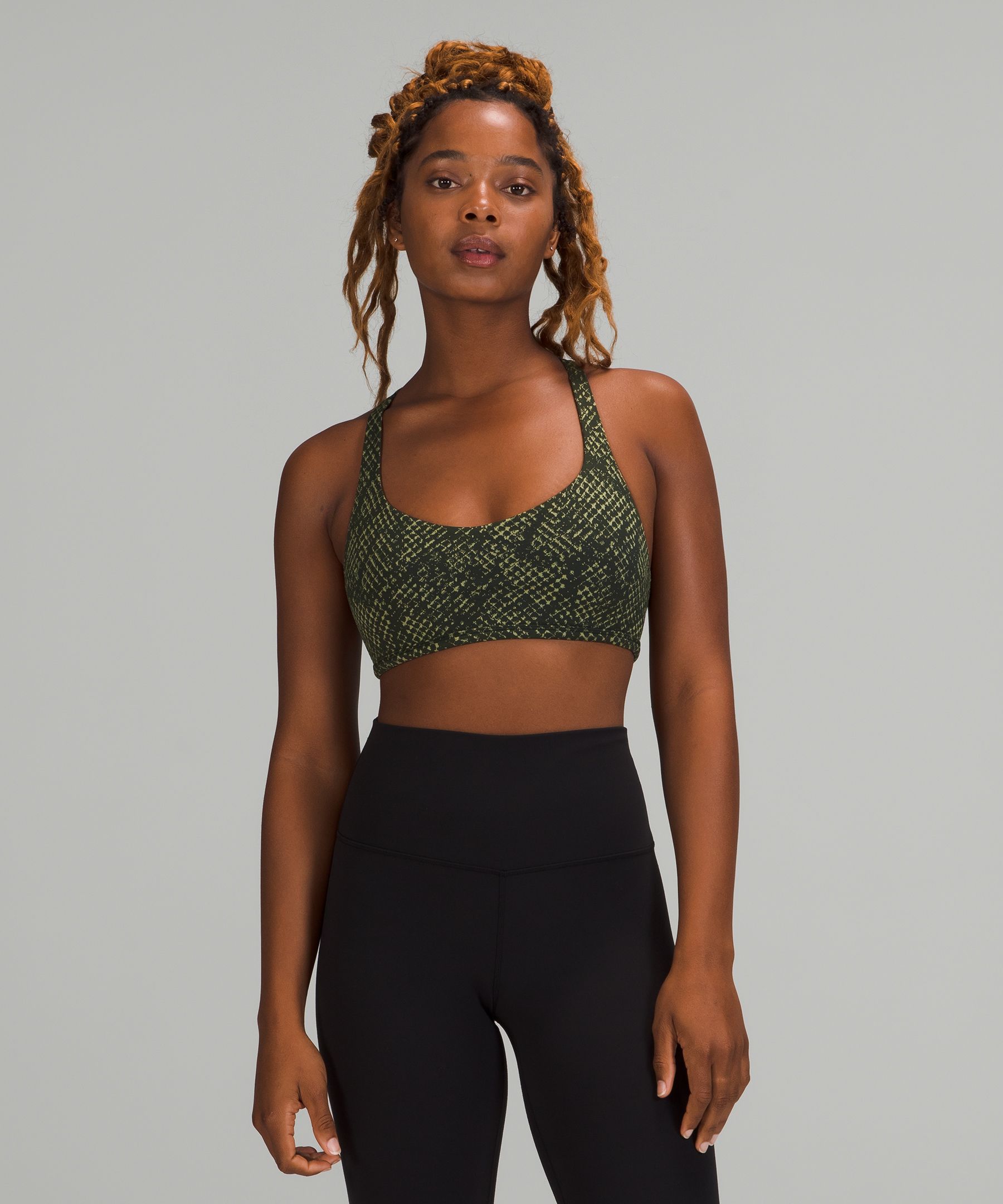 Lululemon Wild Light Support, A/b Cup In Reptilia Jacquard Rainforest Green  Rosemary Green