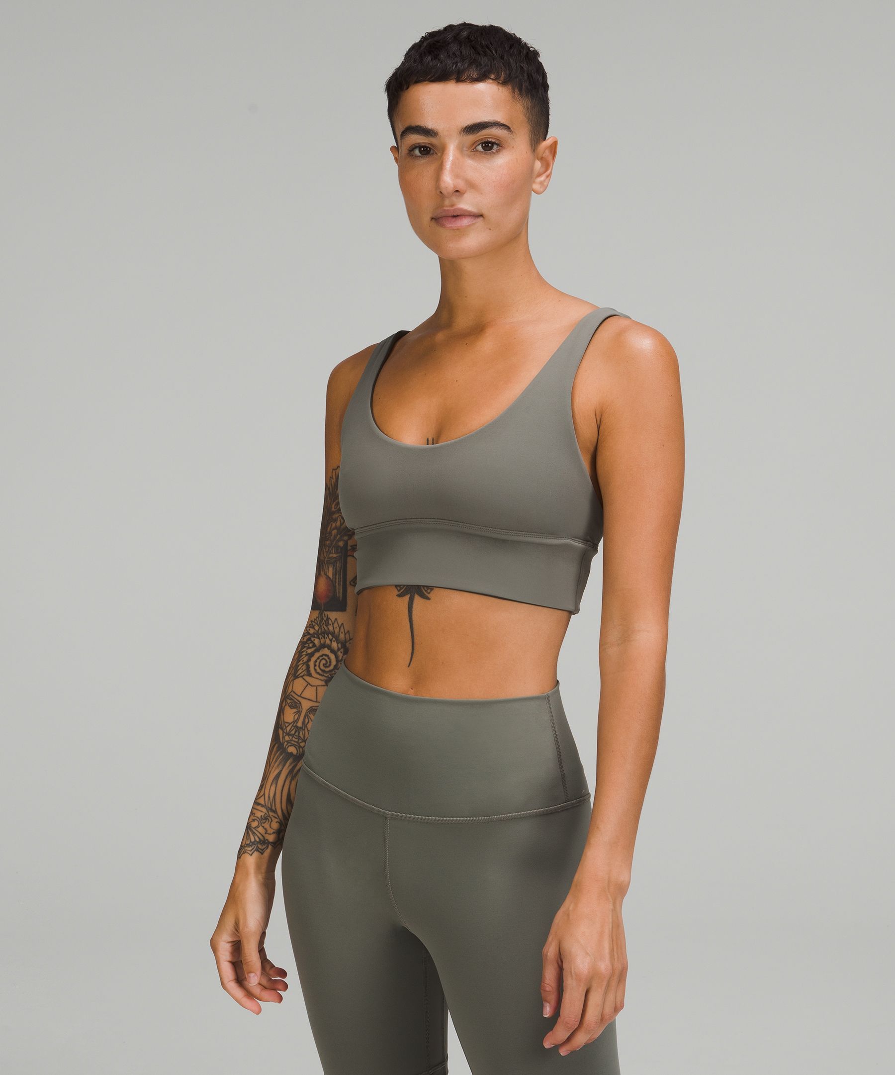 Lululemon Align™ Reversible Bra Light Support, A/b Cup In Grey Sage/dark Olive