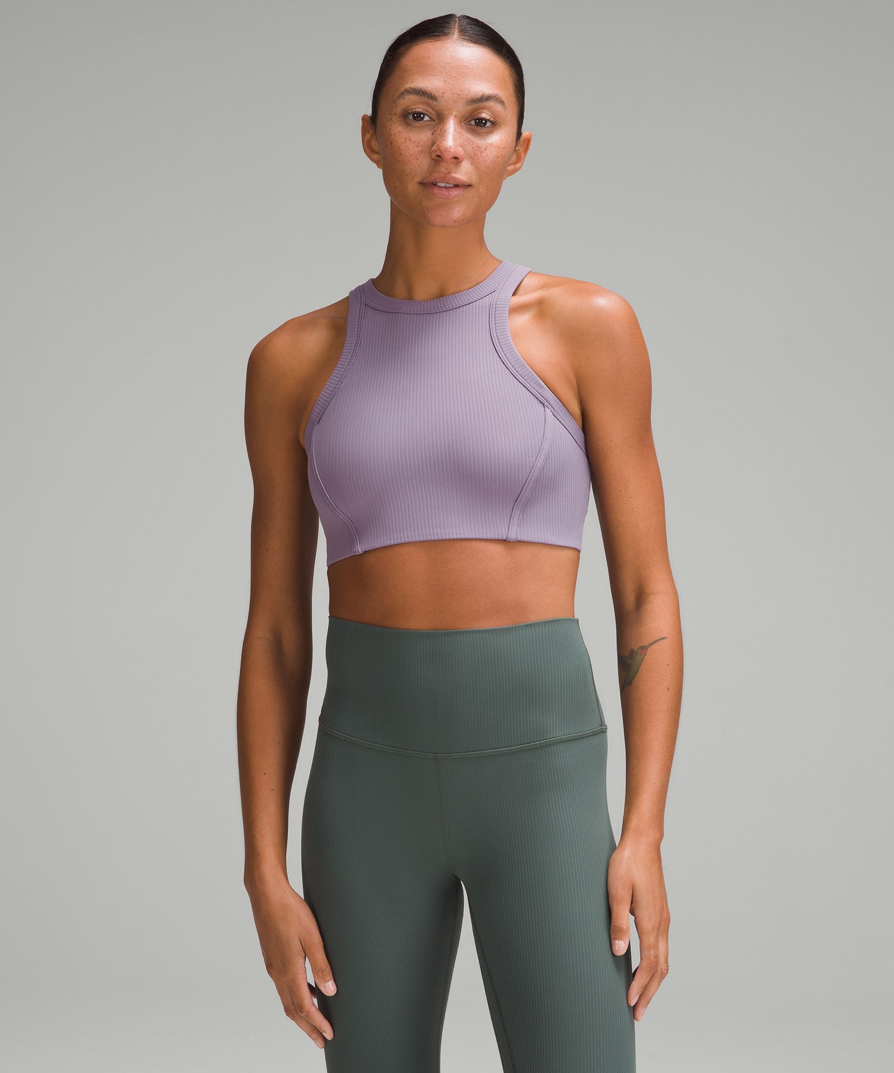 新品　ルルレモン lululemon ヨガウェア　ブラトップ ハイネックブラ クロスバンド ハイネックヨガブラ *ライトサポート、B/Cカップ