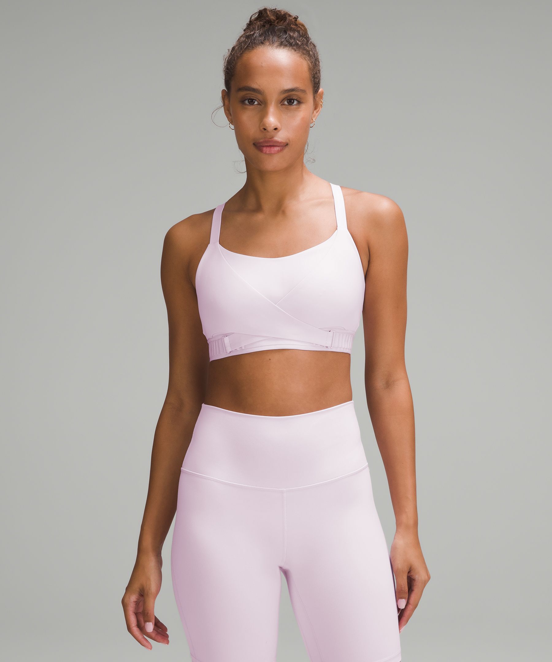 Organic Cotton Yoga Sports Bra - Soft Pink
