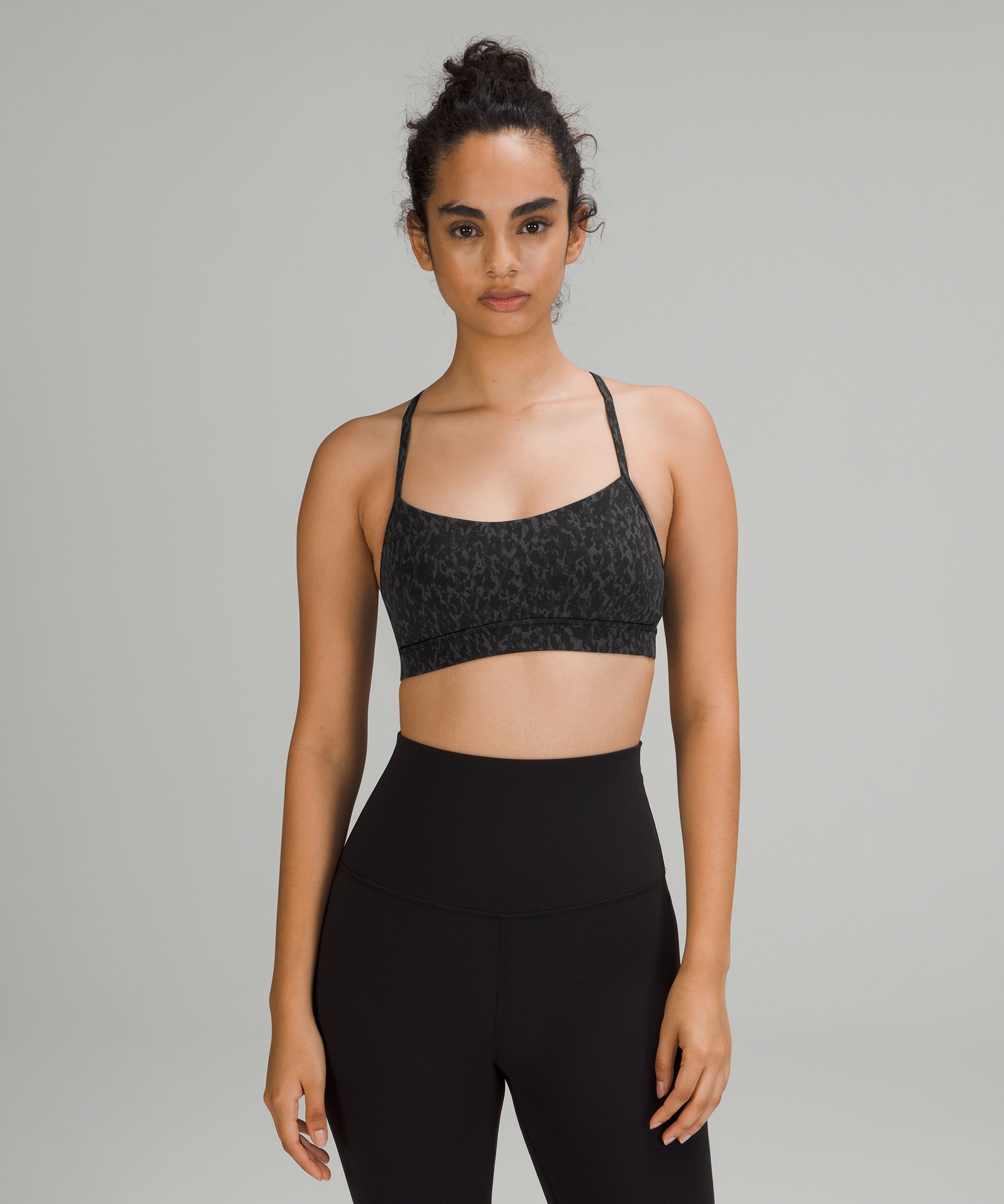 Lululemon Flow Y Bra *nulu In Polar Shift Emboss Black