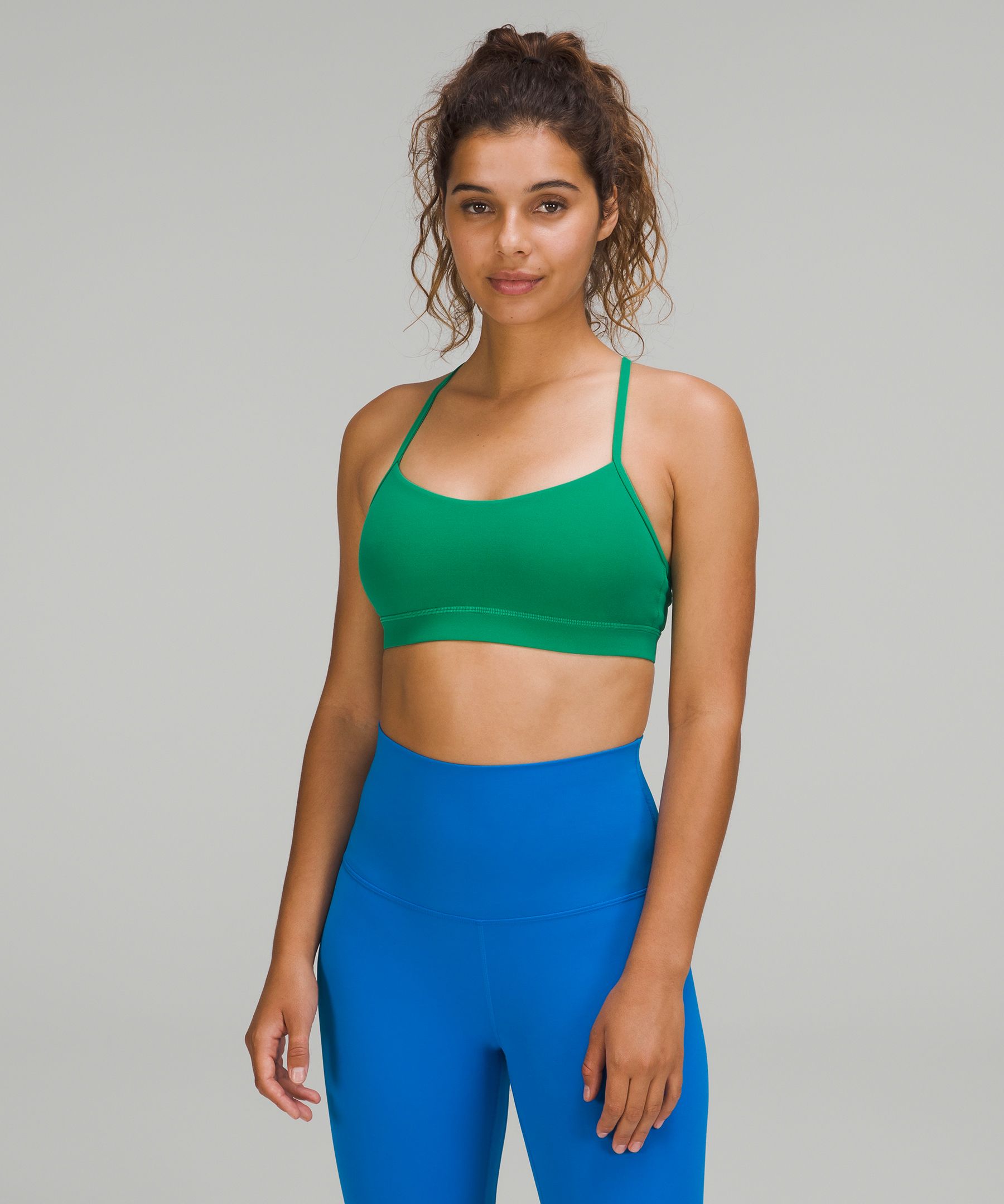 Lululemon Flow Y Adjustable Bra Light Support, A-c Cups In Emerald Ice
