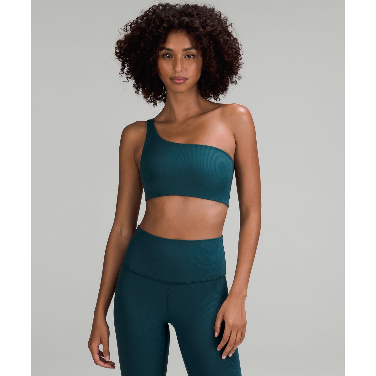 Ribbed Nulu Asymmetrical Yoga Bra Light Support, A/B Cup