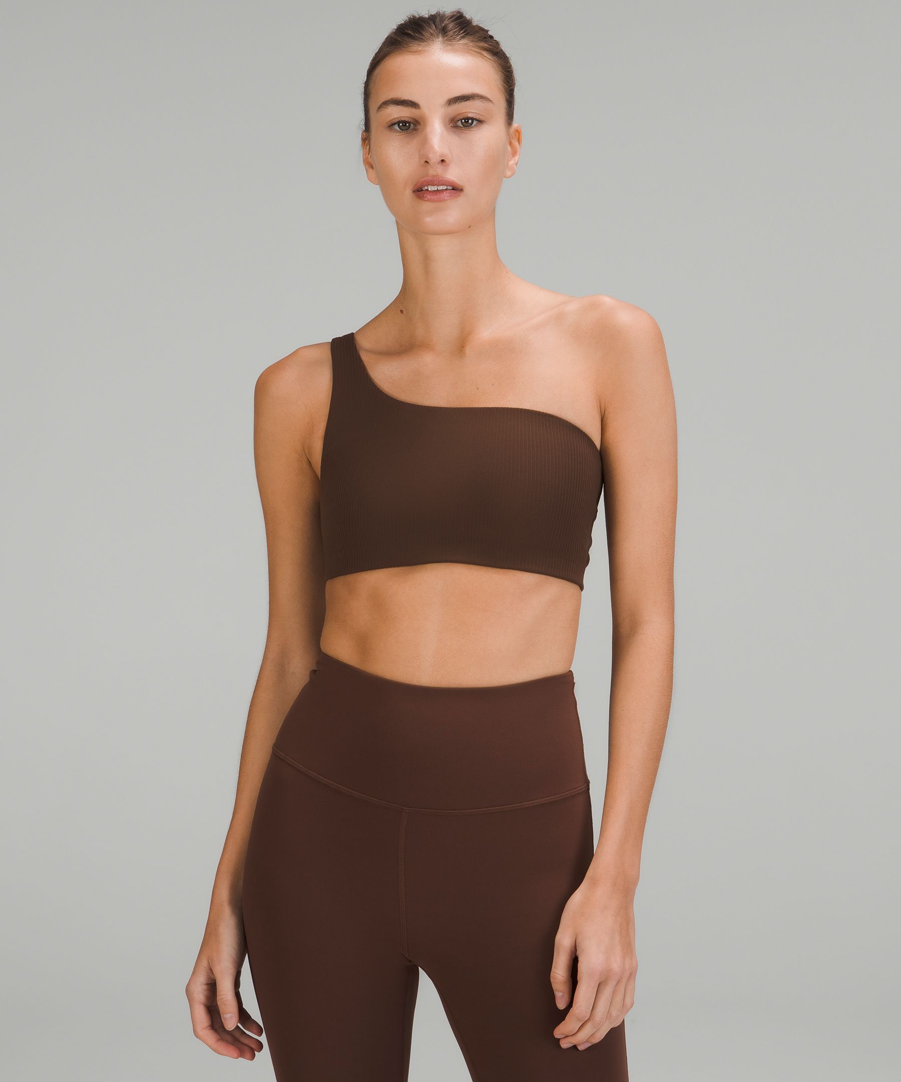 Lululemon Ribbed Nulu Asymmetrical Yoga Bra Pink - $45 (25% Off