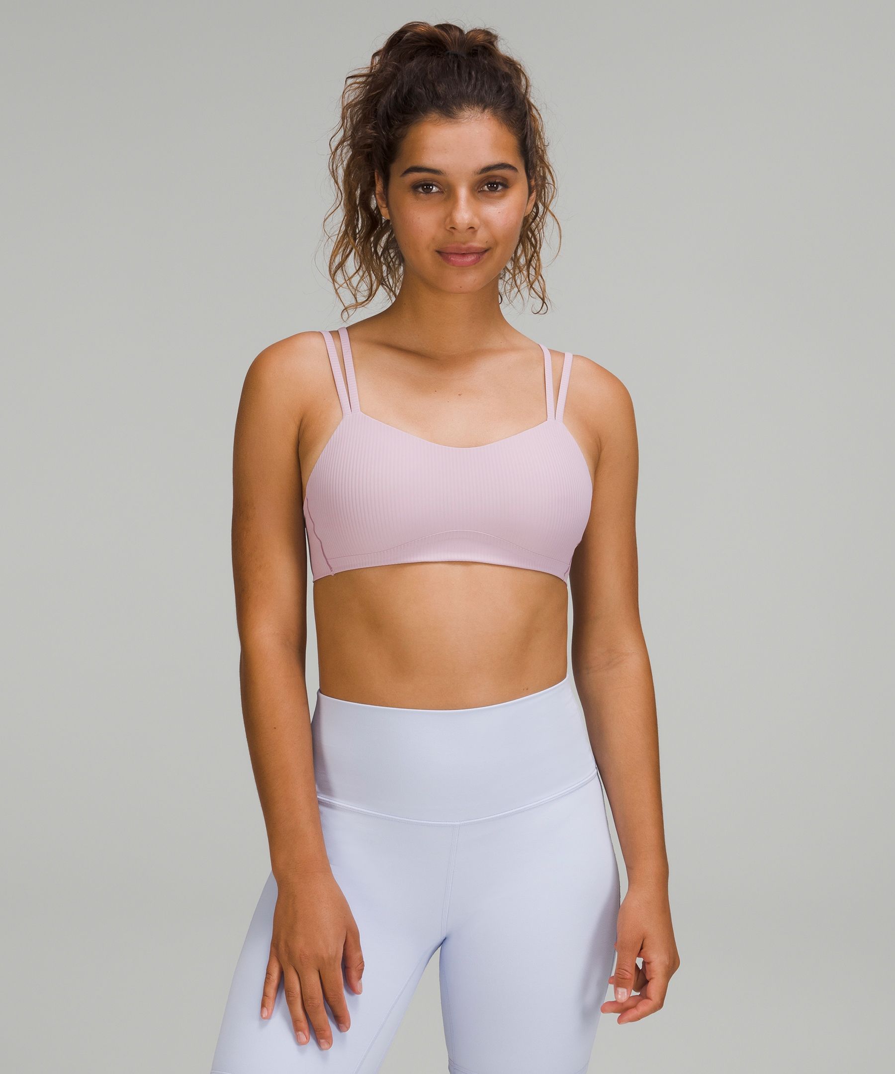 Lululemon Like A Cloud Ribbed Bra Light Support, B/c Cup In Dusty Rose