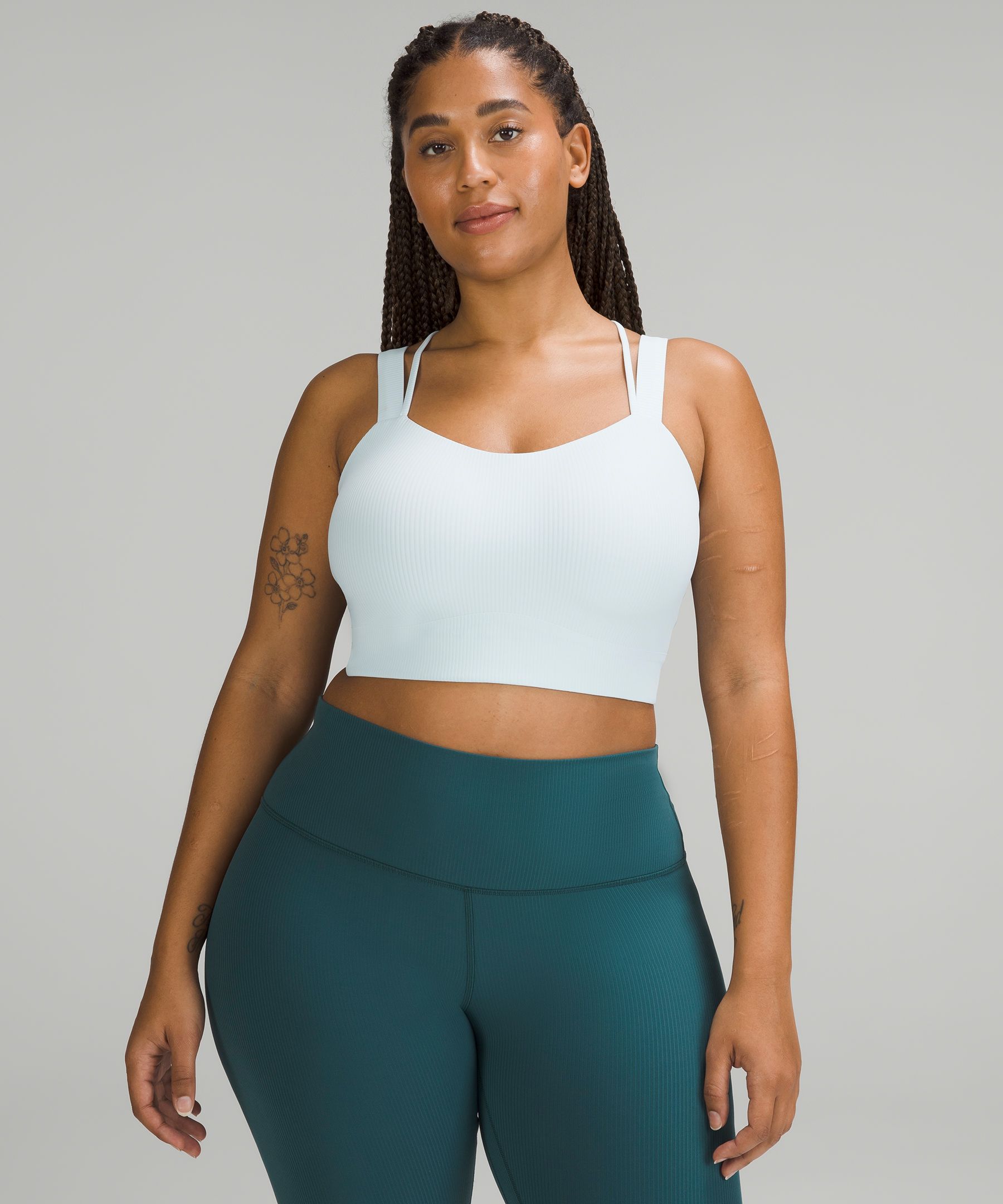 Lululemon Like A Cloud Ribbed Longline Bra Light Support, D/dd Cup