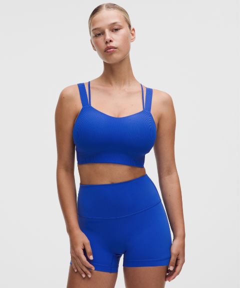 Женское удлинённое бра Lululemon Like a Cloud в рубчик, лёгкая поддержка