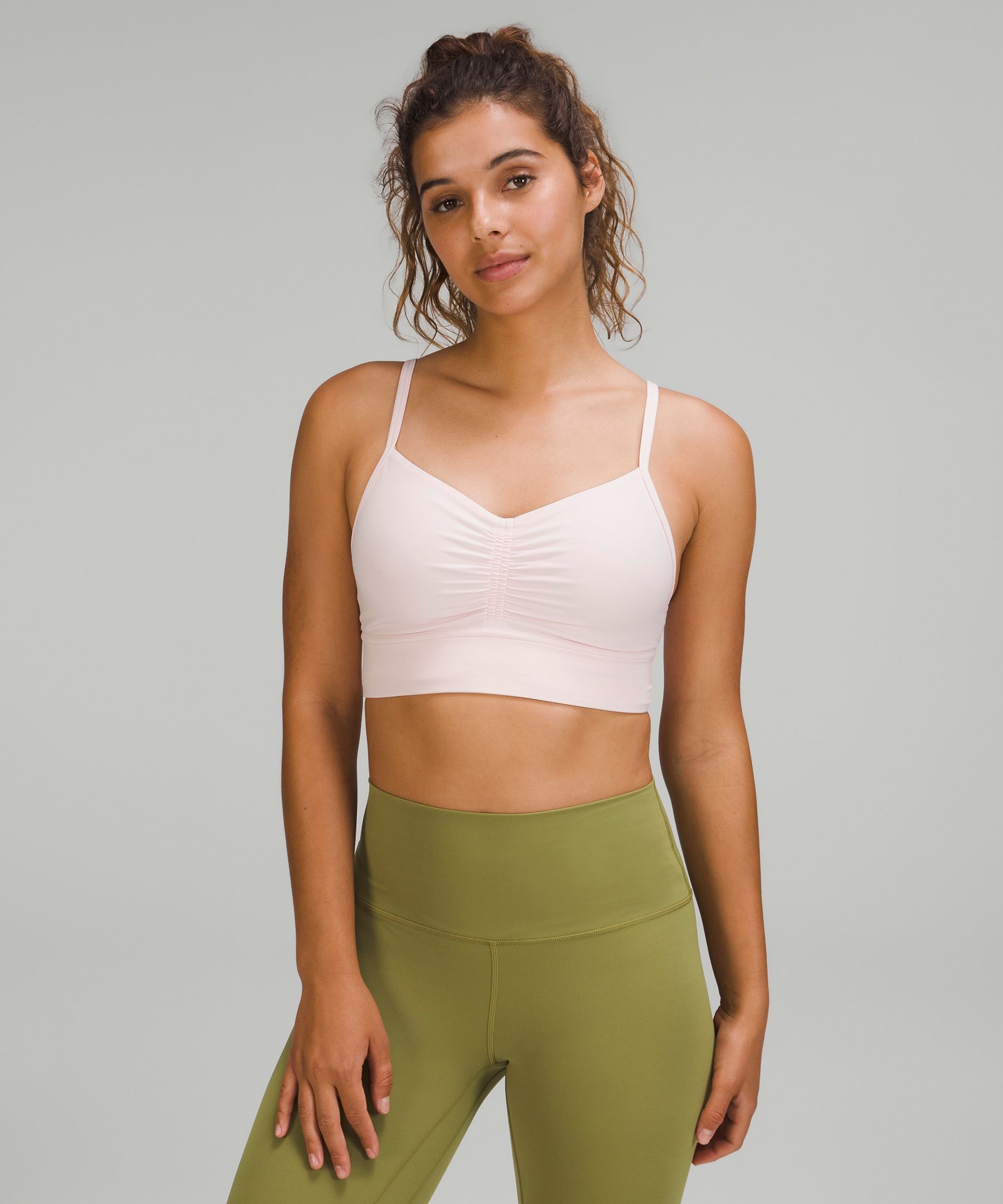 cutest set from wmtm 🙂 nulu front gather yoga bra + 25” aligns in prosecco  : r/lululemon