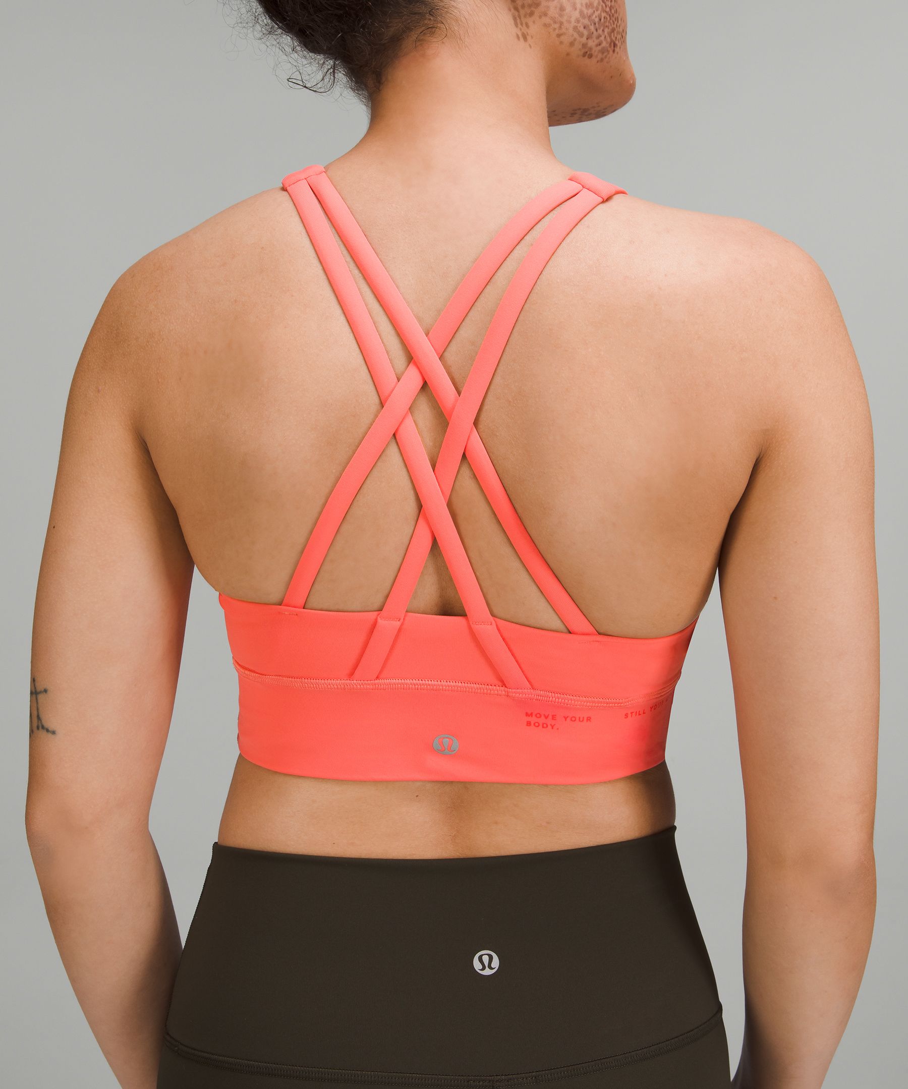 Lululemon energy high neck longline medium support b-d cup bra 4