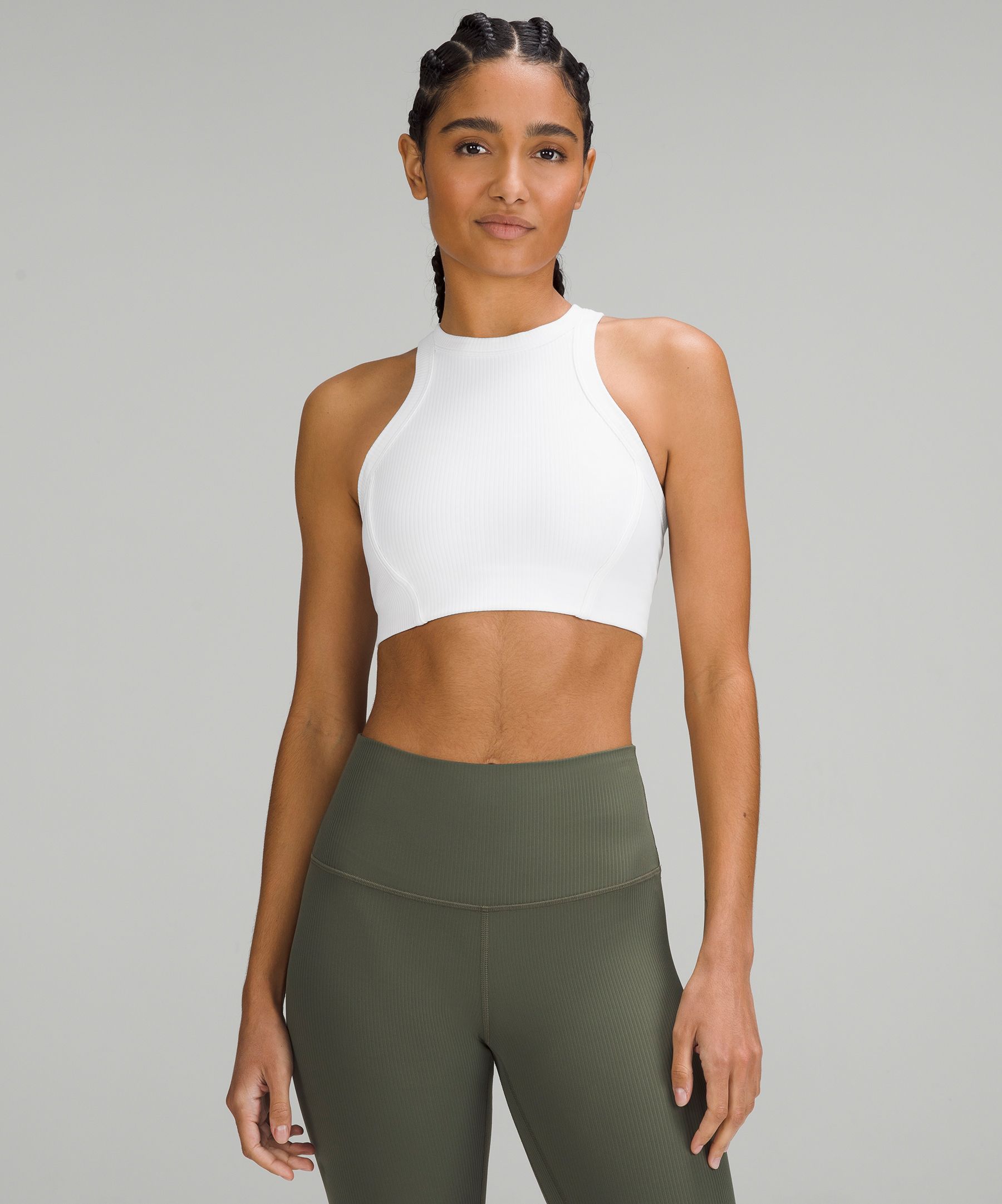 Lululemon Ribbed Nulu High-Neck Yoga Bra Brown - $66 New With Tags
