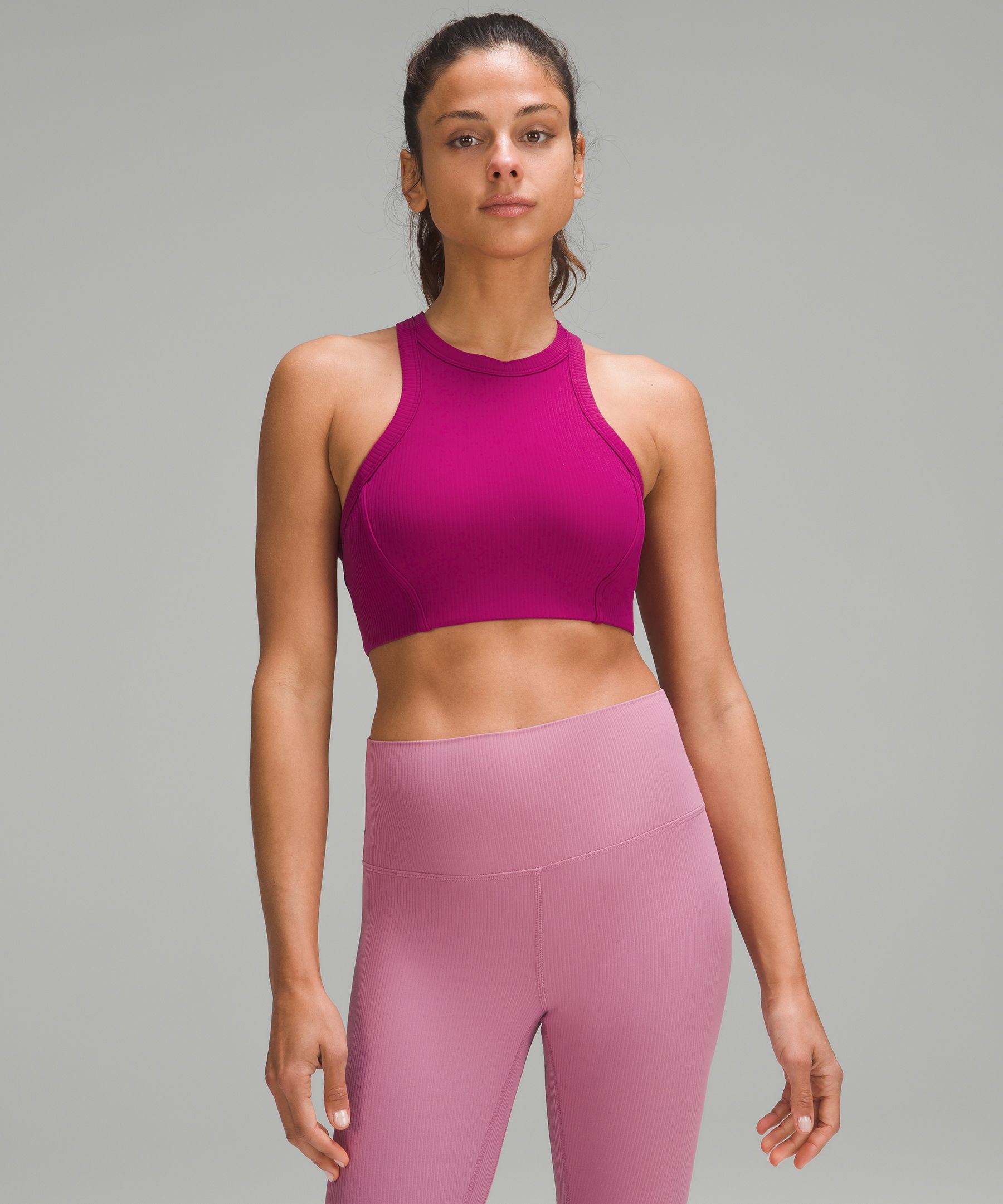 Ribbed Nulu High-Neck Yoga Bra *Light Support, B/C Cup