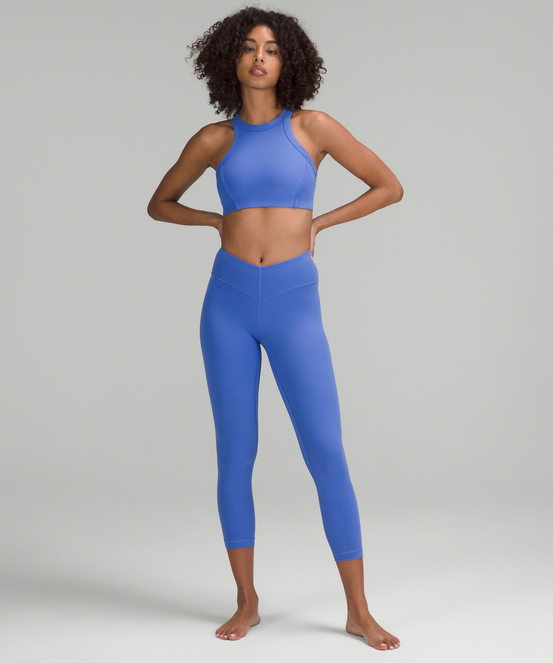 Couldn't resist the Ribbed nulu high neck yoga bra on markdown (bone, 6)  and finally jumped on the Java train with these aligns (size 4) :  r/lululemon