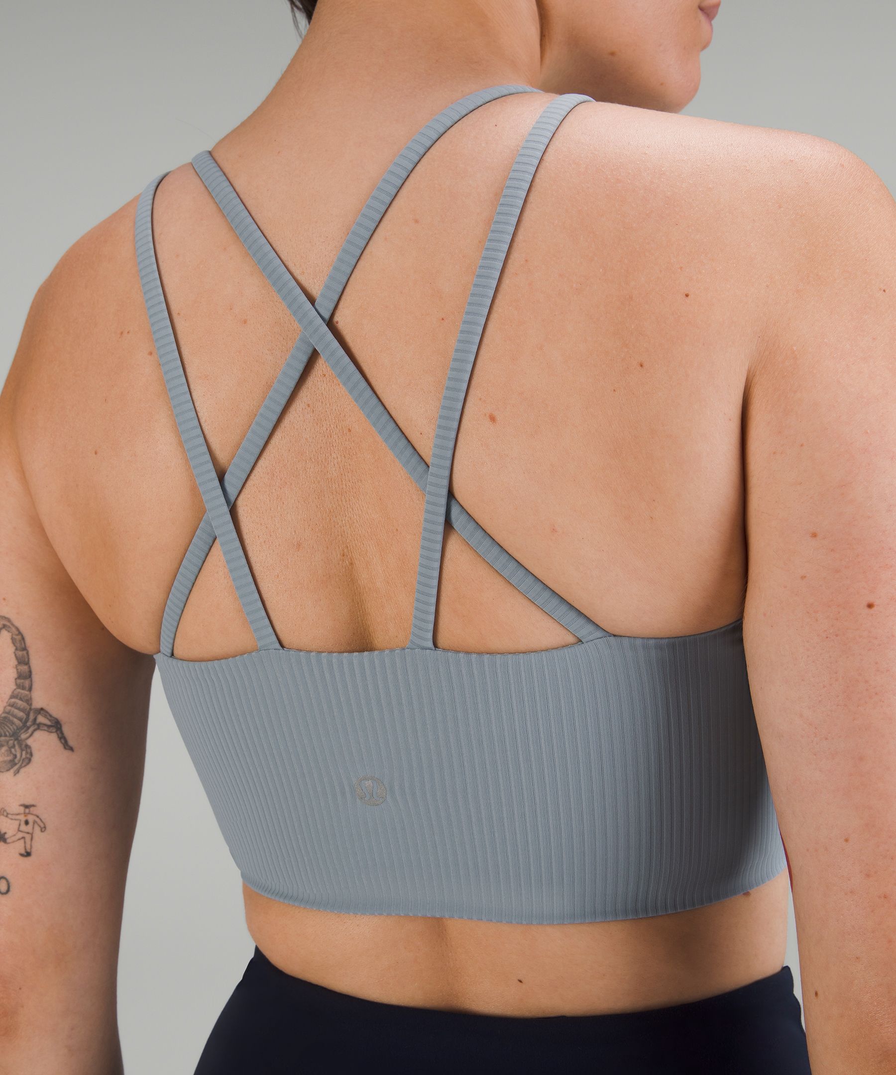 Lululemon Like a Cloud High-Neck Longline Ribbed Bra *Light Support, B/C  Cup - Storm Teal - lulu fanatics