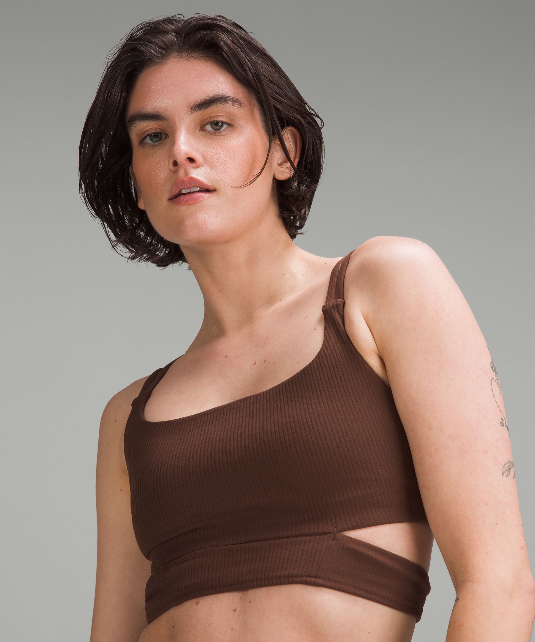 Brown Sports Bra, Longline Bra, Yoga Bras, Underwear