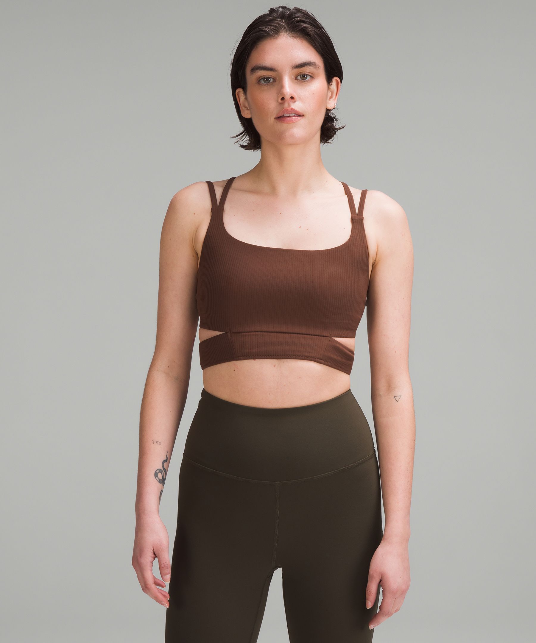 Thinly ribbed and seamless nude sports bra + long pants - ZO