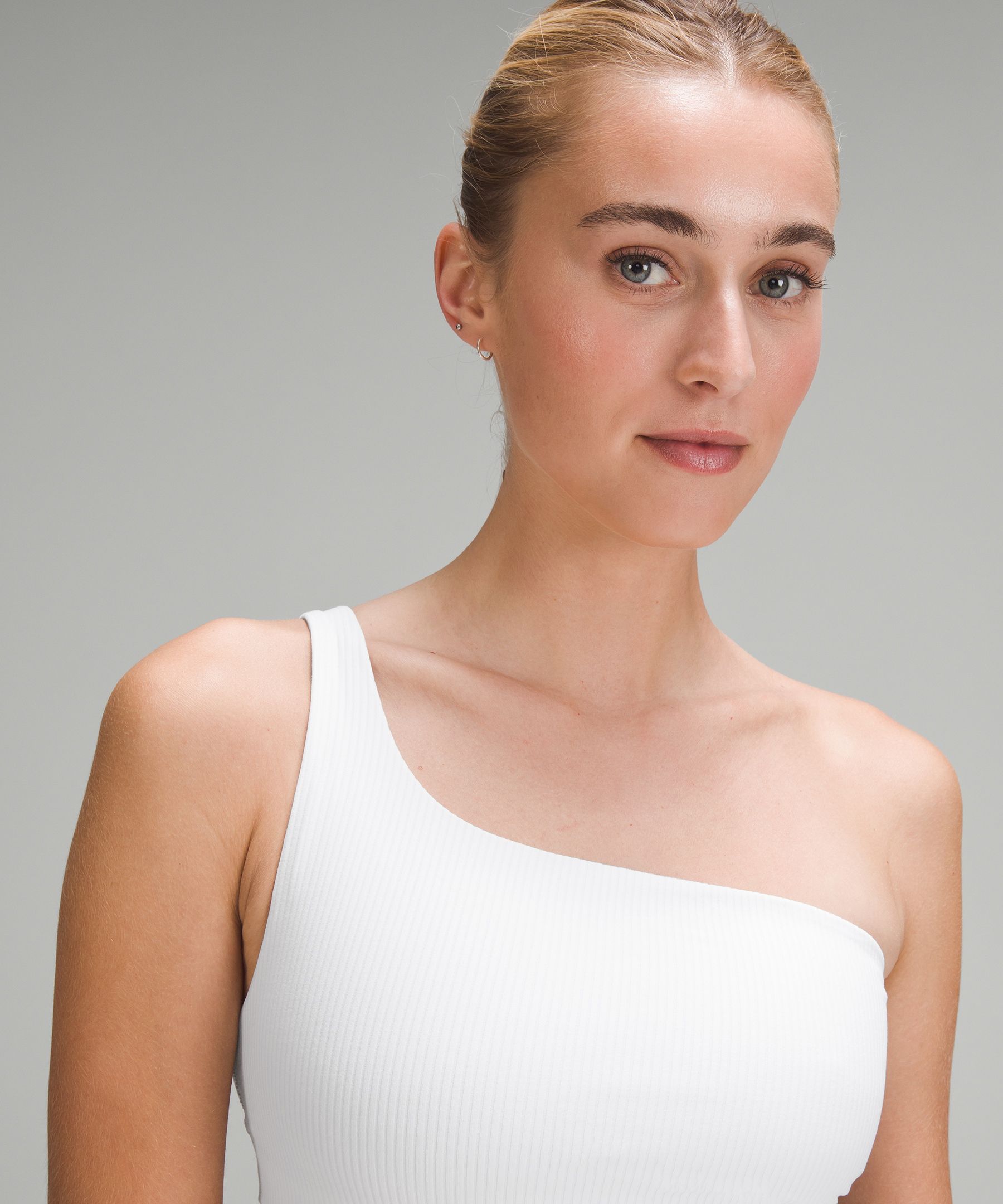 Lululemon Ribbed Nulu Asymmetrical Yoga Bra White Size 8 - $56