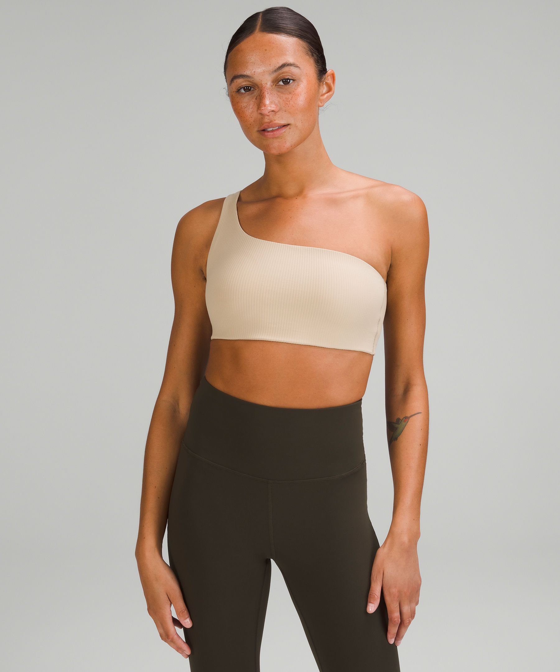 Lululemon Ribbed Nulu Asymmetrical Yoga Bra Light Support, A/b Cup