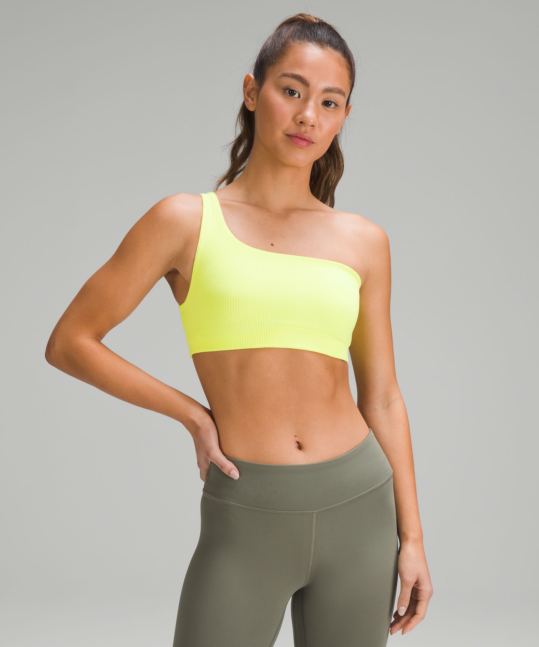 Lululemon Ribbed Nulu Asymmetrical Yoga Bra Light Support, A/b Cup