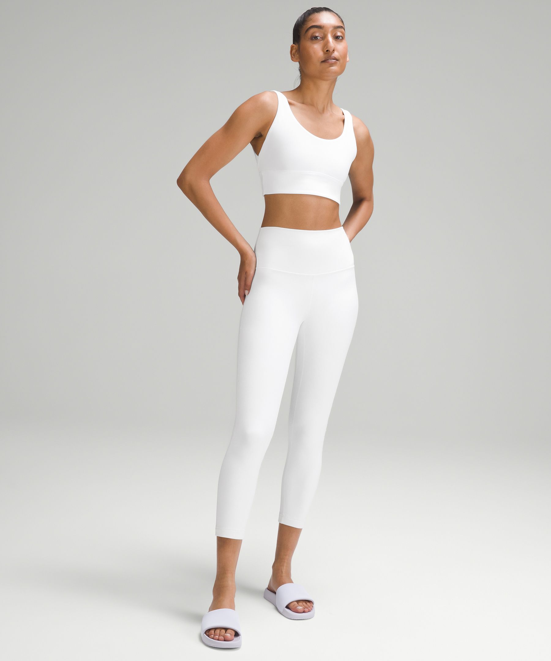 Align Bra in White (6), Align 25” in Icing Blue (4), EBB in Sonic Pink, +  Chargefeel Mid Shoe in White : r/lululemon