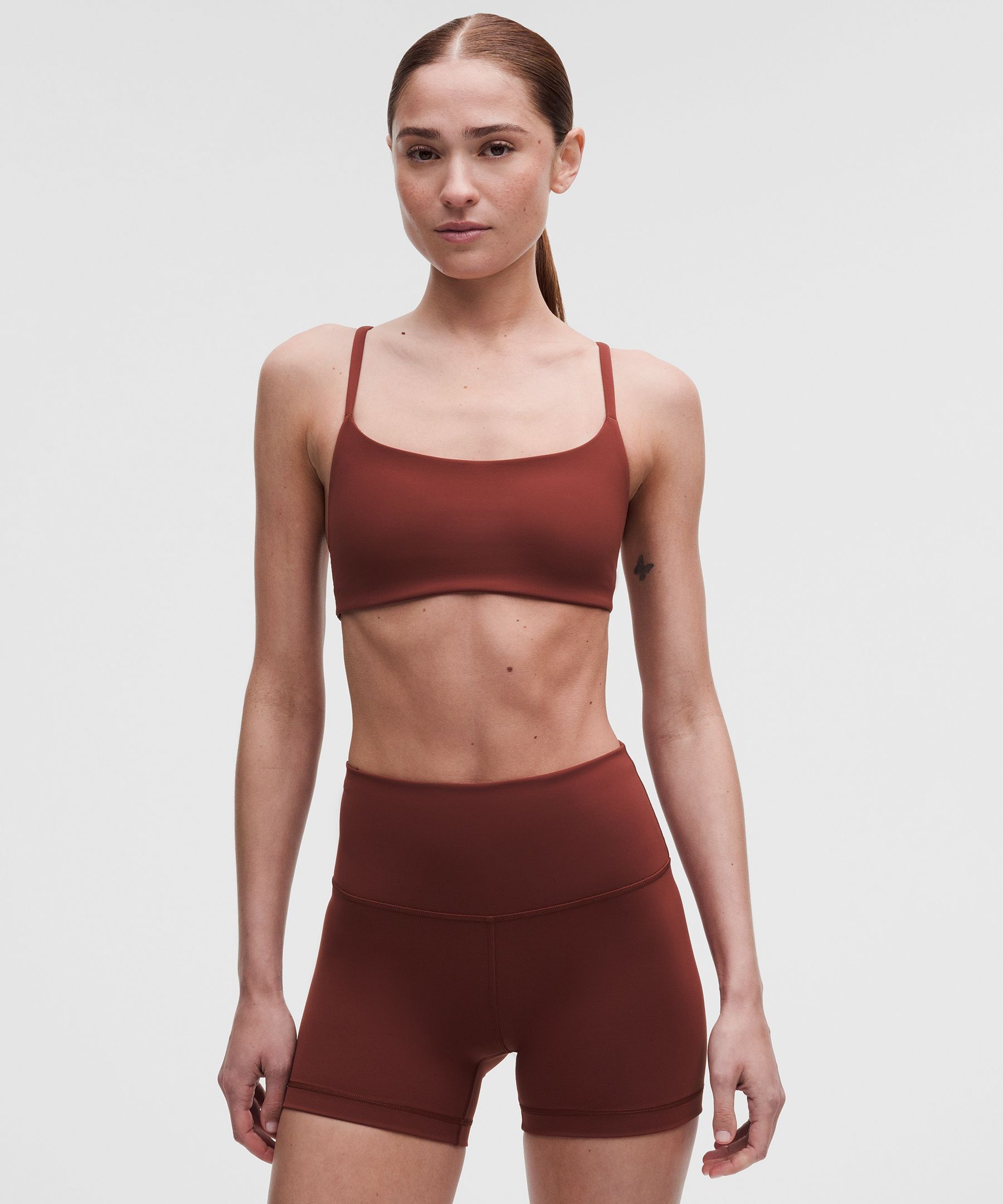 lululemon – Women’s Wunder Train Strappy Racer Sports Bra Light Support, A/B Cup – Color Red – Size 14