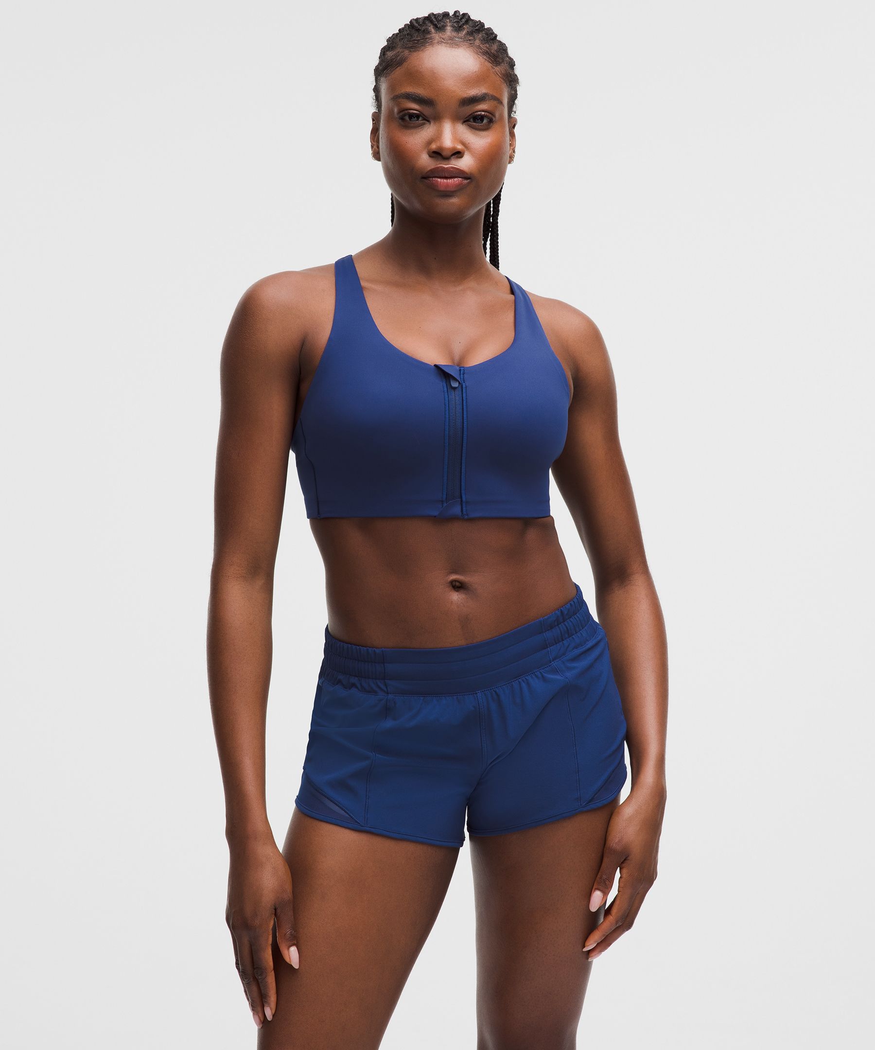 lululemon – Women’s Energy Zip-Front Sports Bra High-Support, B-G Cups – Color Blue – Size 6