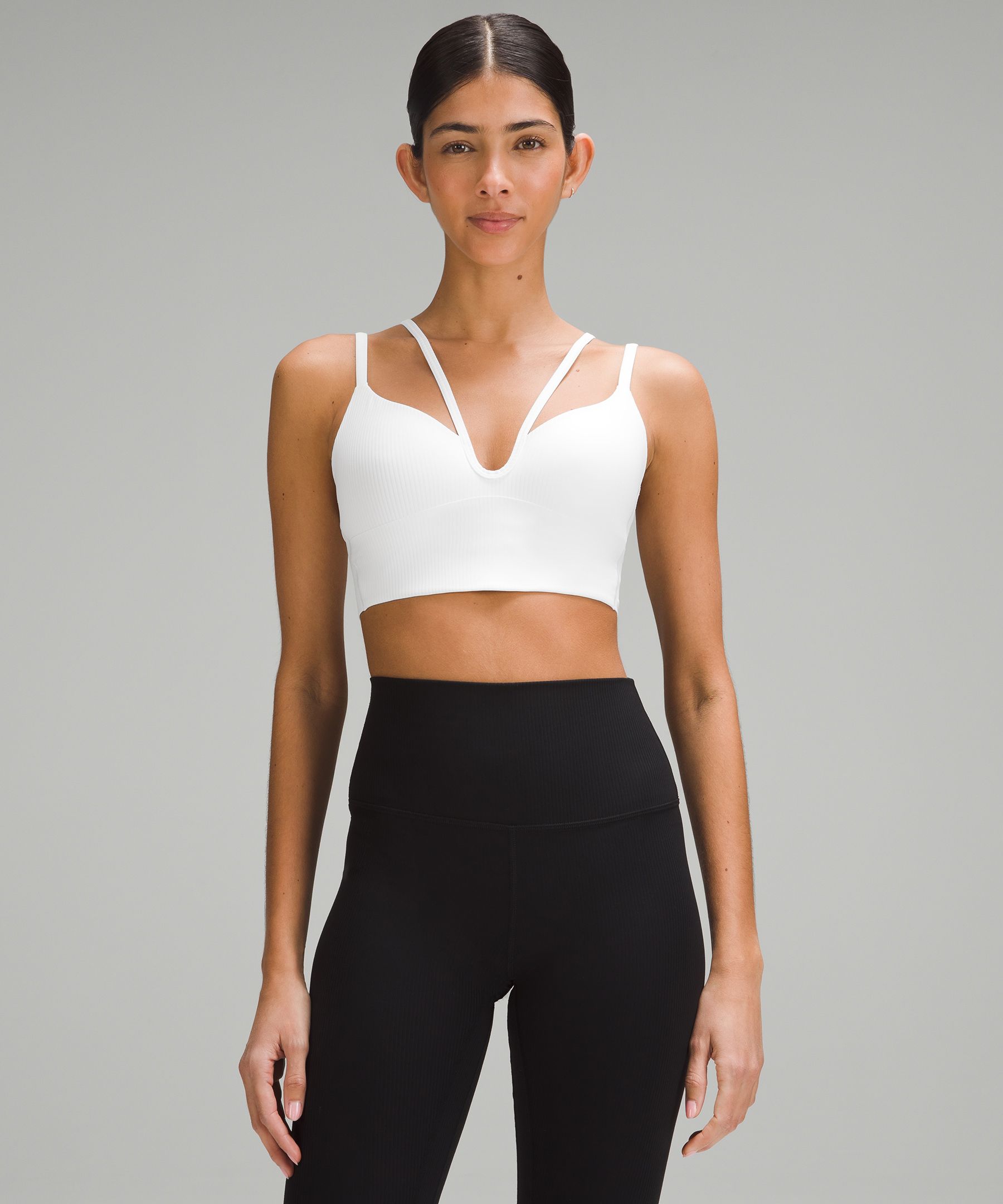 Lululemon Like A Cloud Strappy Longline Ribbed Bra Light Support, B/c Cup