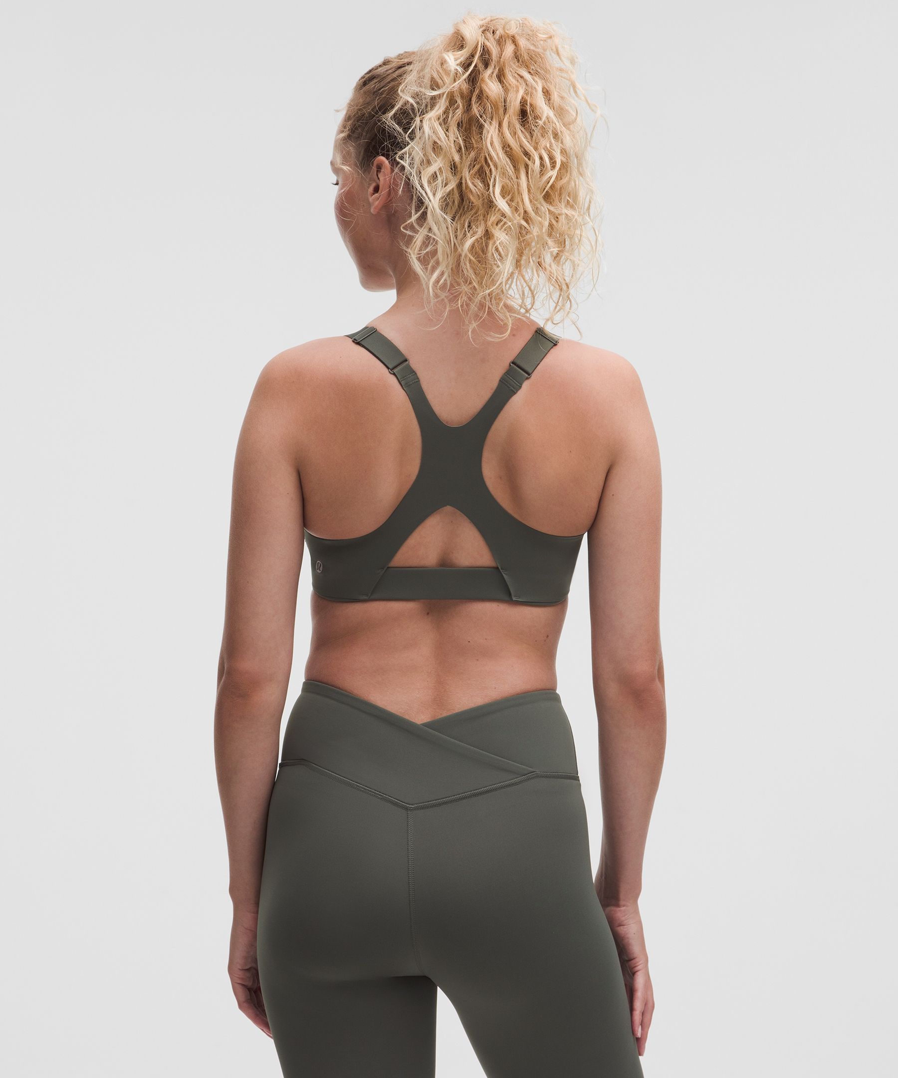 Lululemon Ultralu Square-neck Workout Bra In Gray