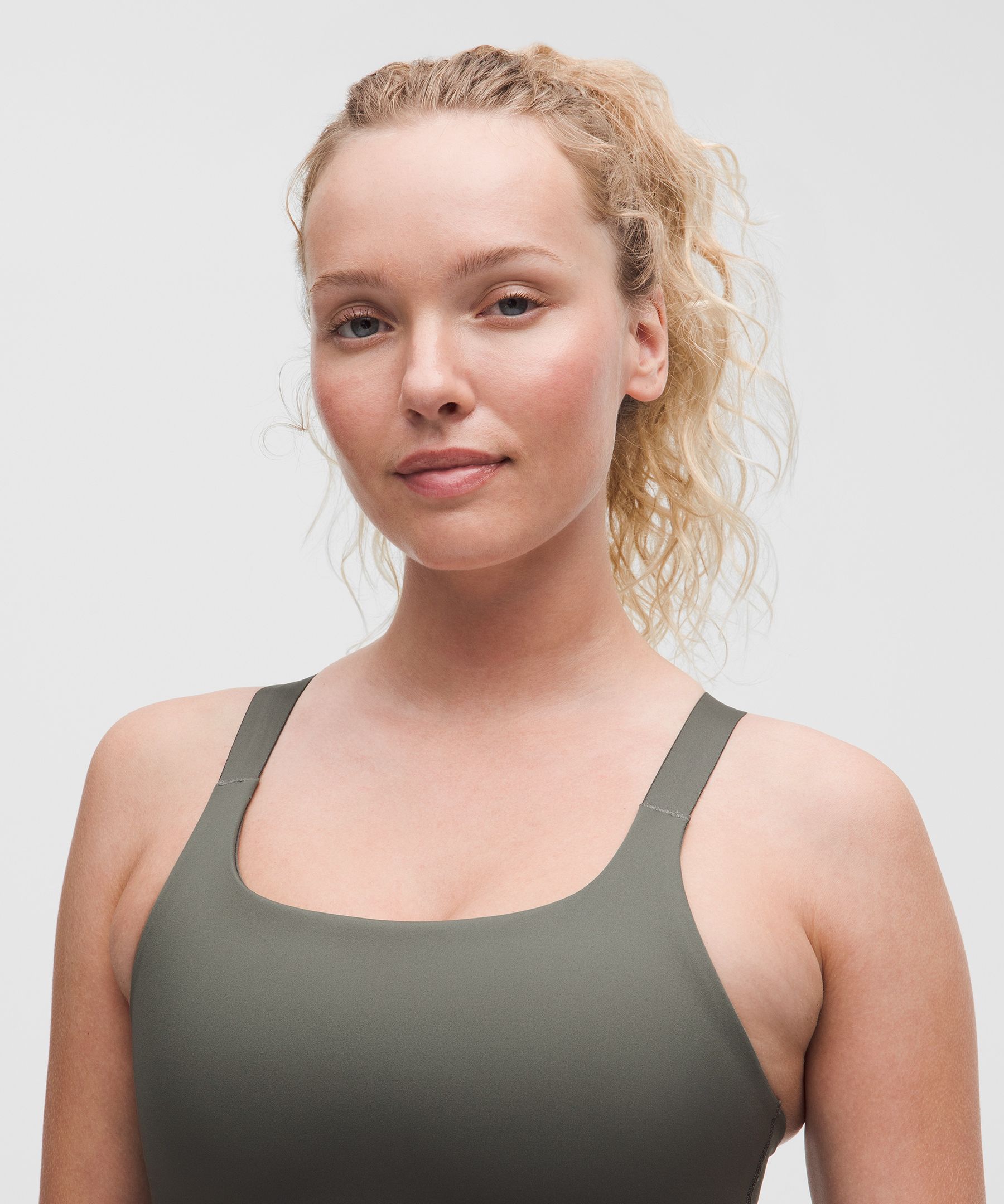 Lululemon Ultralu Square-neck Workout Bra In Gray