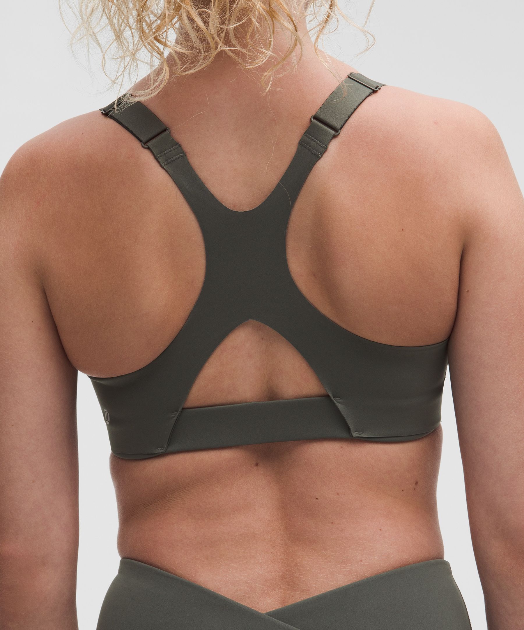 Lululemon Ultralu Square-neck Workout Bra In Gray
