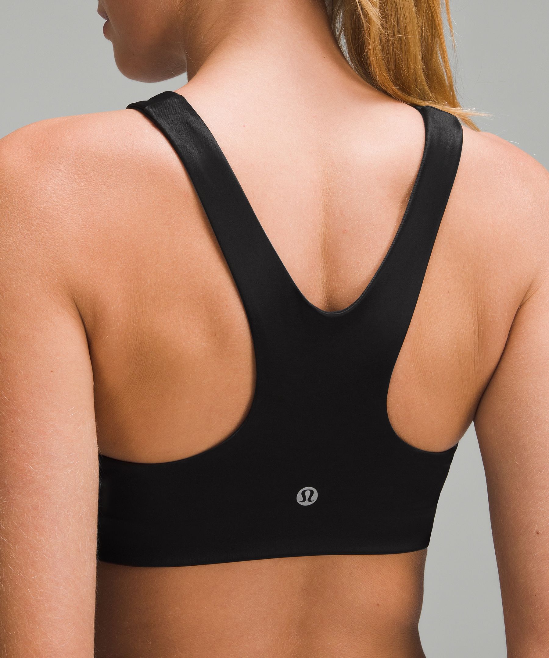 Lululemon Gray Striped Racerback Sport Bra