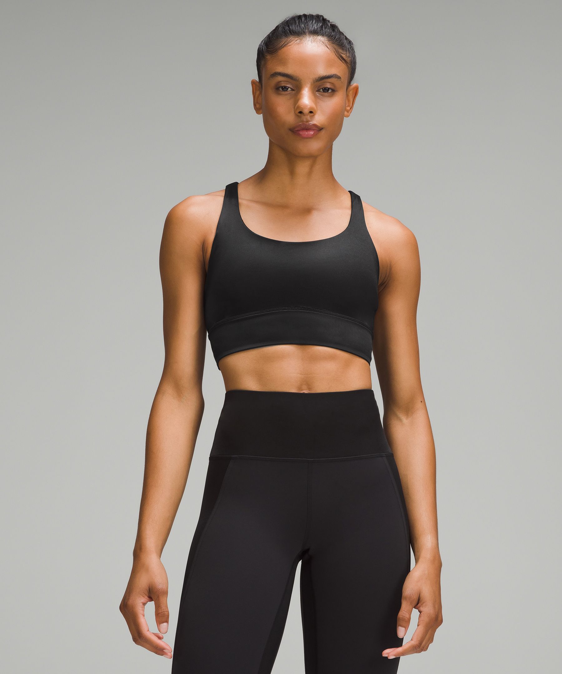 Women's Everyday Soft Medium Support Longline Sports Bra - All In Motion™ Black  M : Target