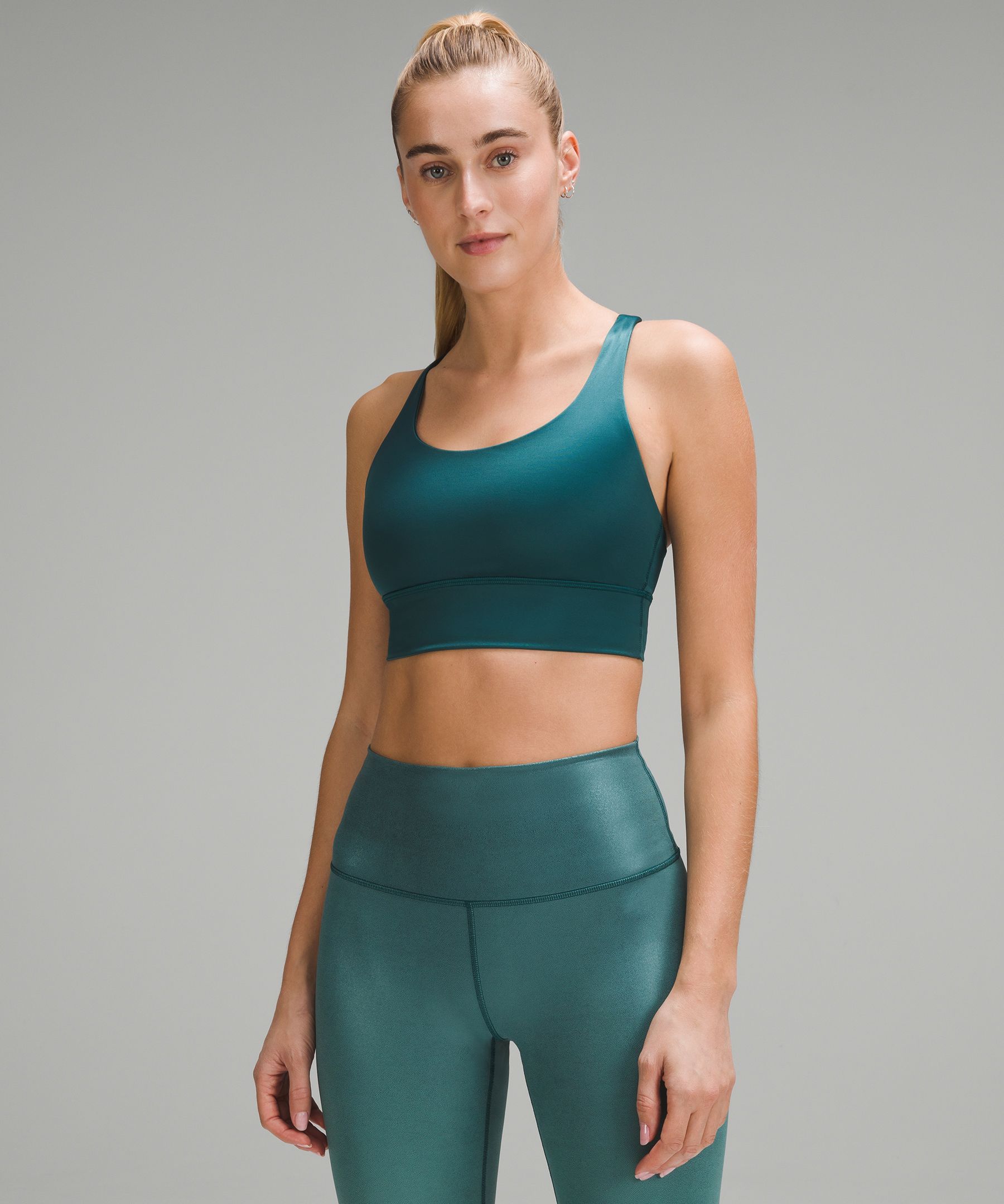 Lululemon Energy Bra Long Line Gray Size M - $40 (42% Off Retail