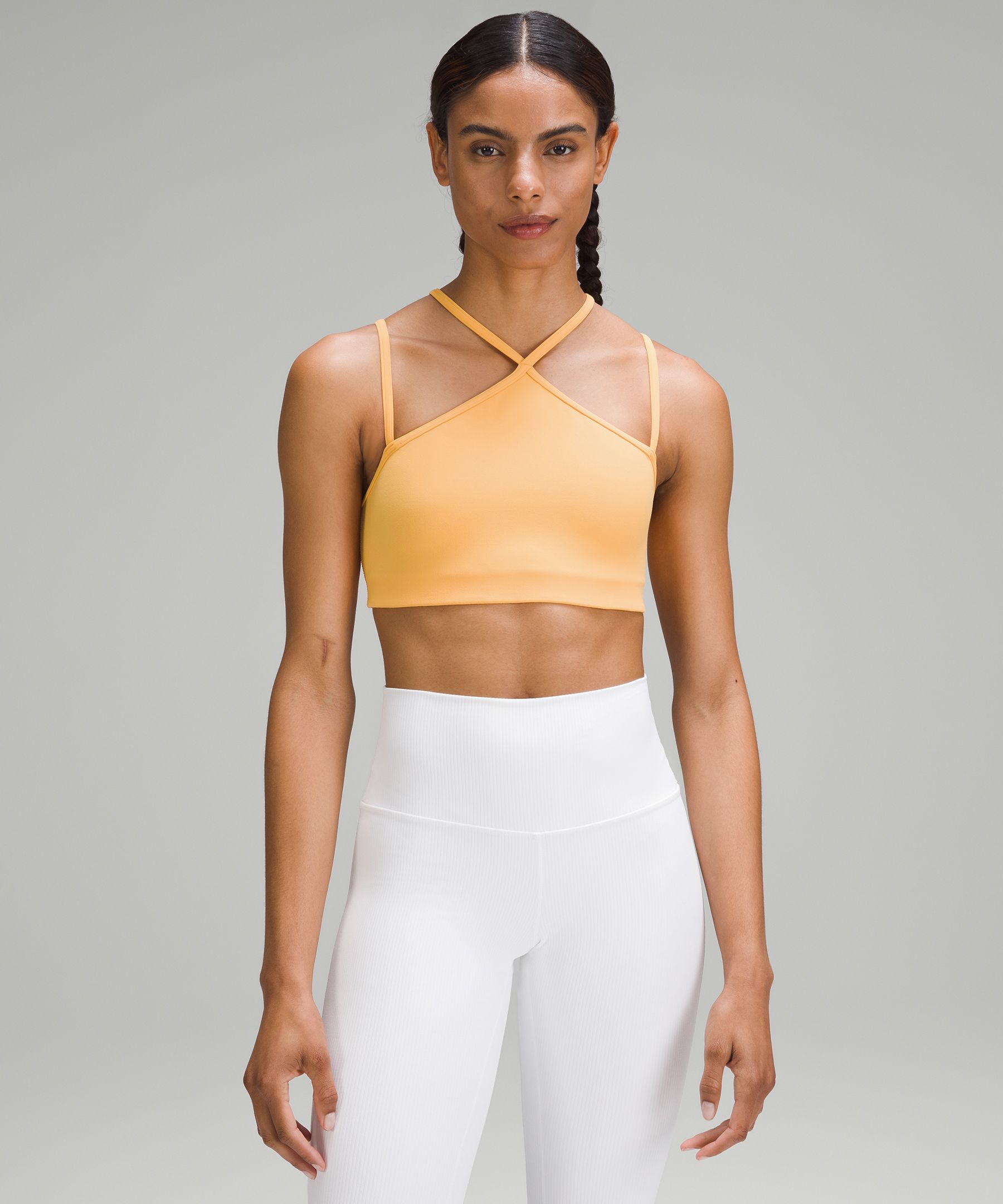 lululemon - Hight neck Flow Y Bra Nulu Light Support on Designer Wardrobe