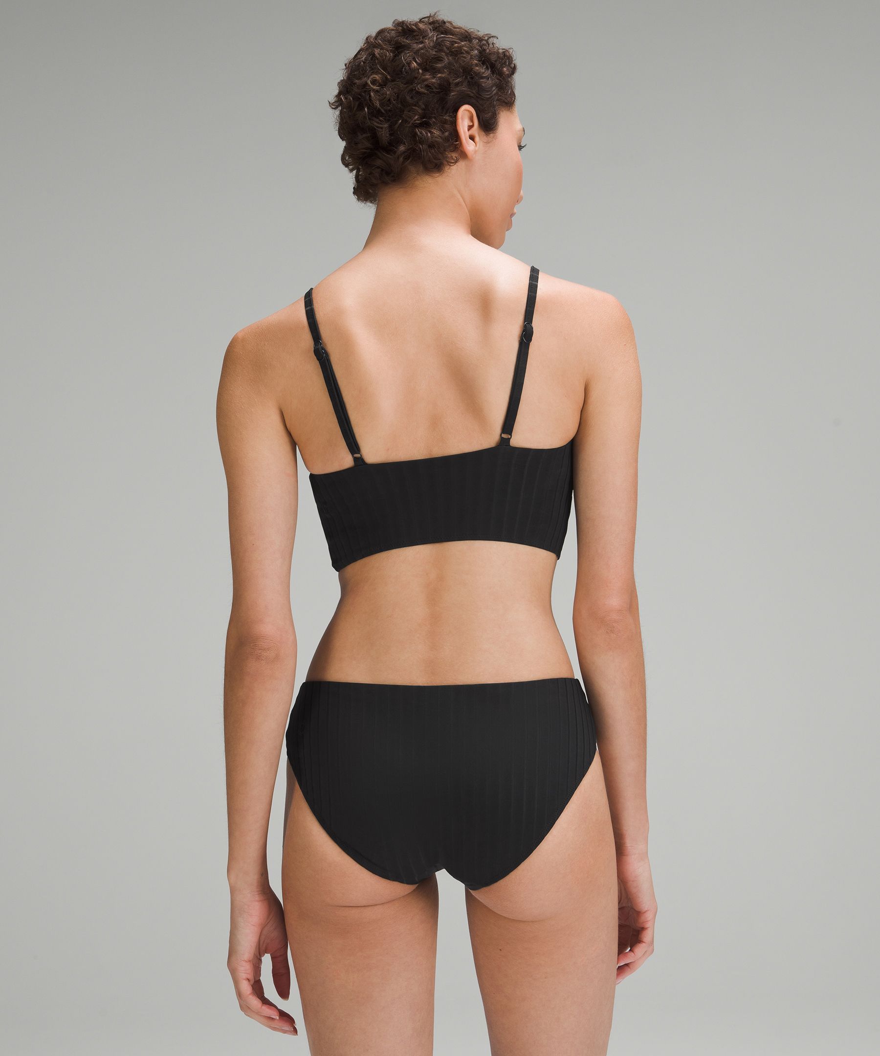 Ribbed High-Neck Longline Swim Top *B/C Cup