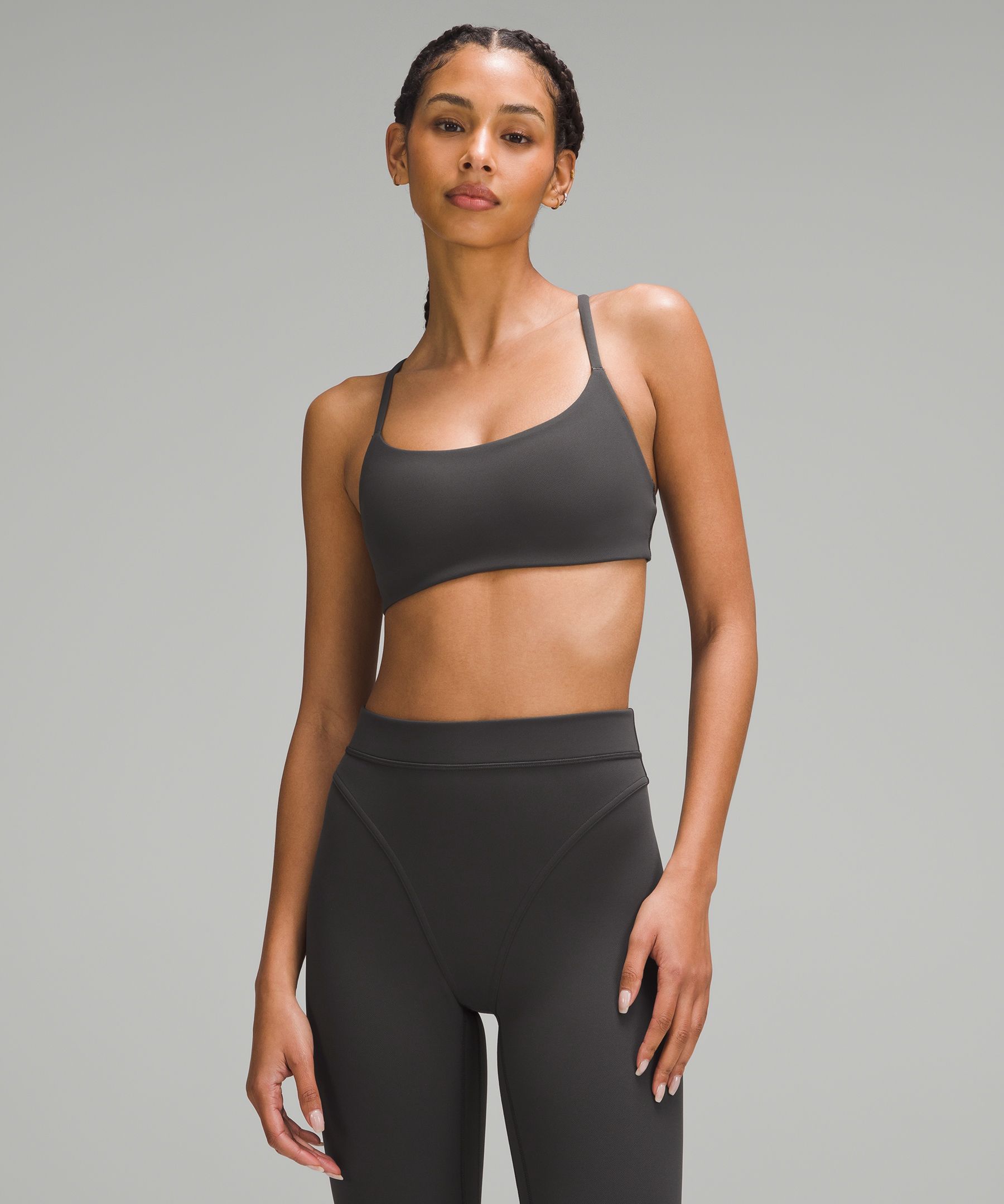 Lululemon Wunder Train Strappy Racer Bra Light Support, A/b Cup Twill