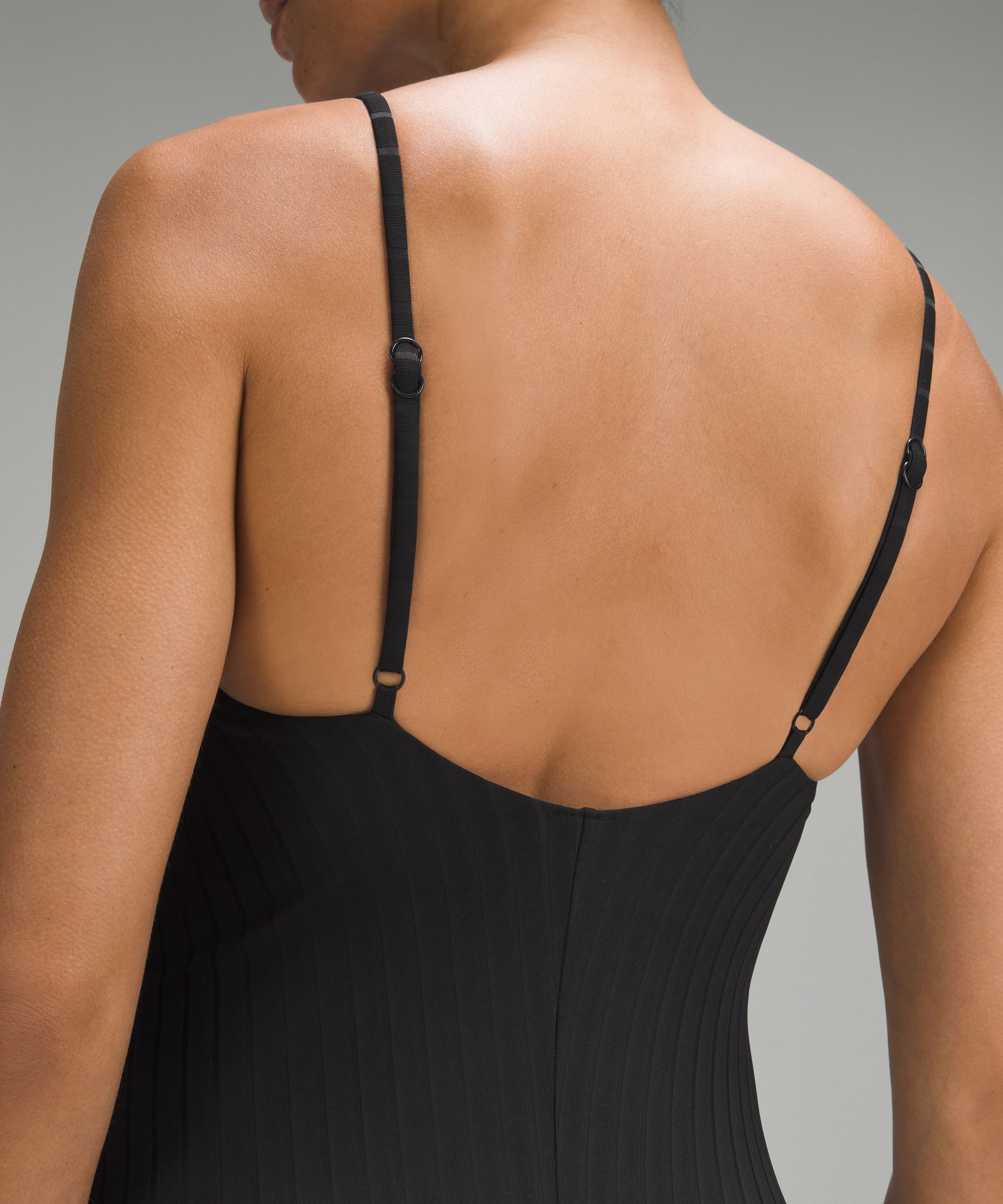 Lululemon V-Neck Ribbed One-Piece - Black - lulu fanatics