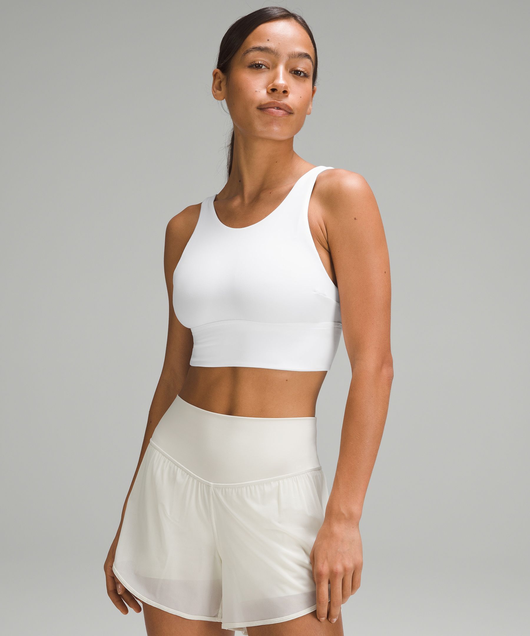 Lululemon Ribbed Nulu High-Neck Yoga Bra *Light Support, B/C Cup - White -  lulu fanatics