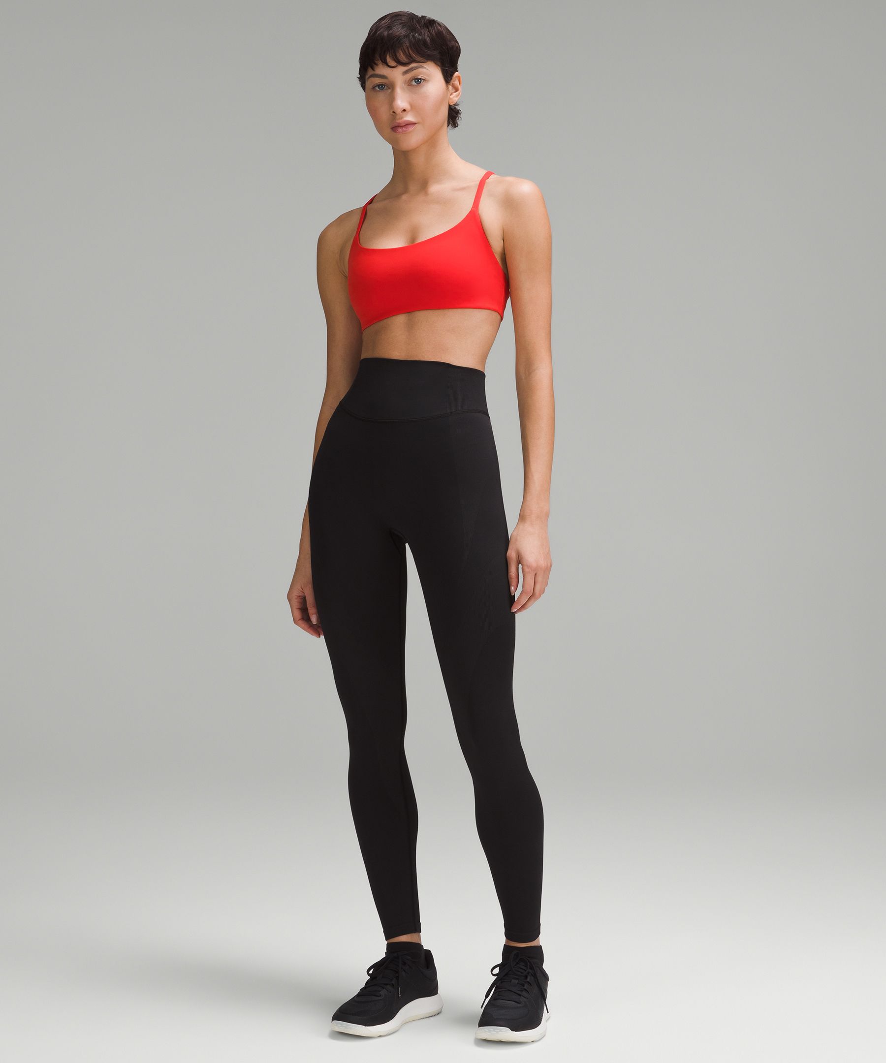 Lululemon Wunder Train Long-Line Bra *Medium Support, C/D Cups - Heathered  Black - lulu fanatics