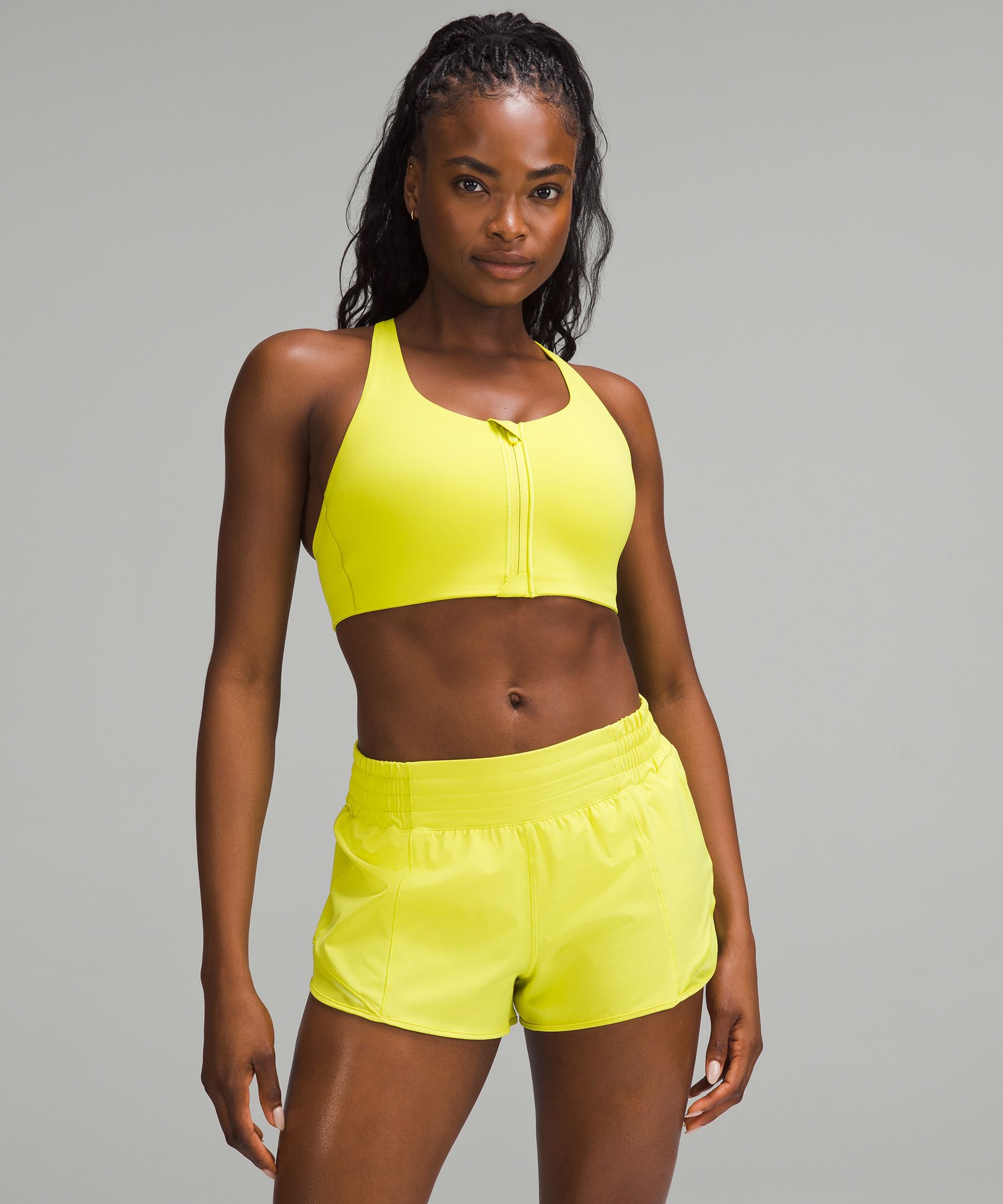 Lululemon Energy Zip-front Bra In Yellow