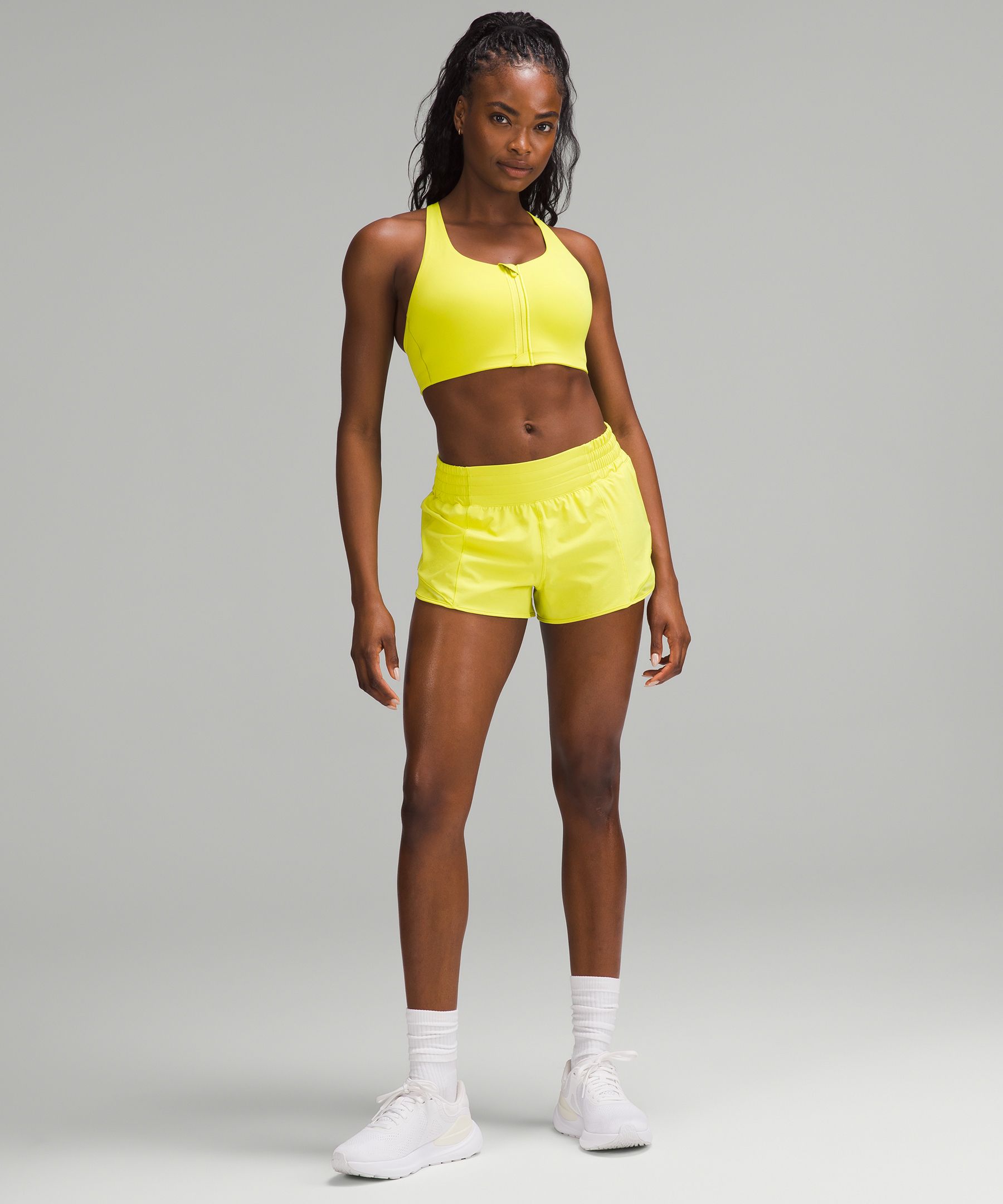 Lululemon Energy Zip-front Bra In Yellow