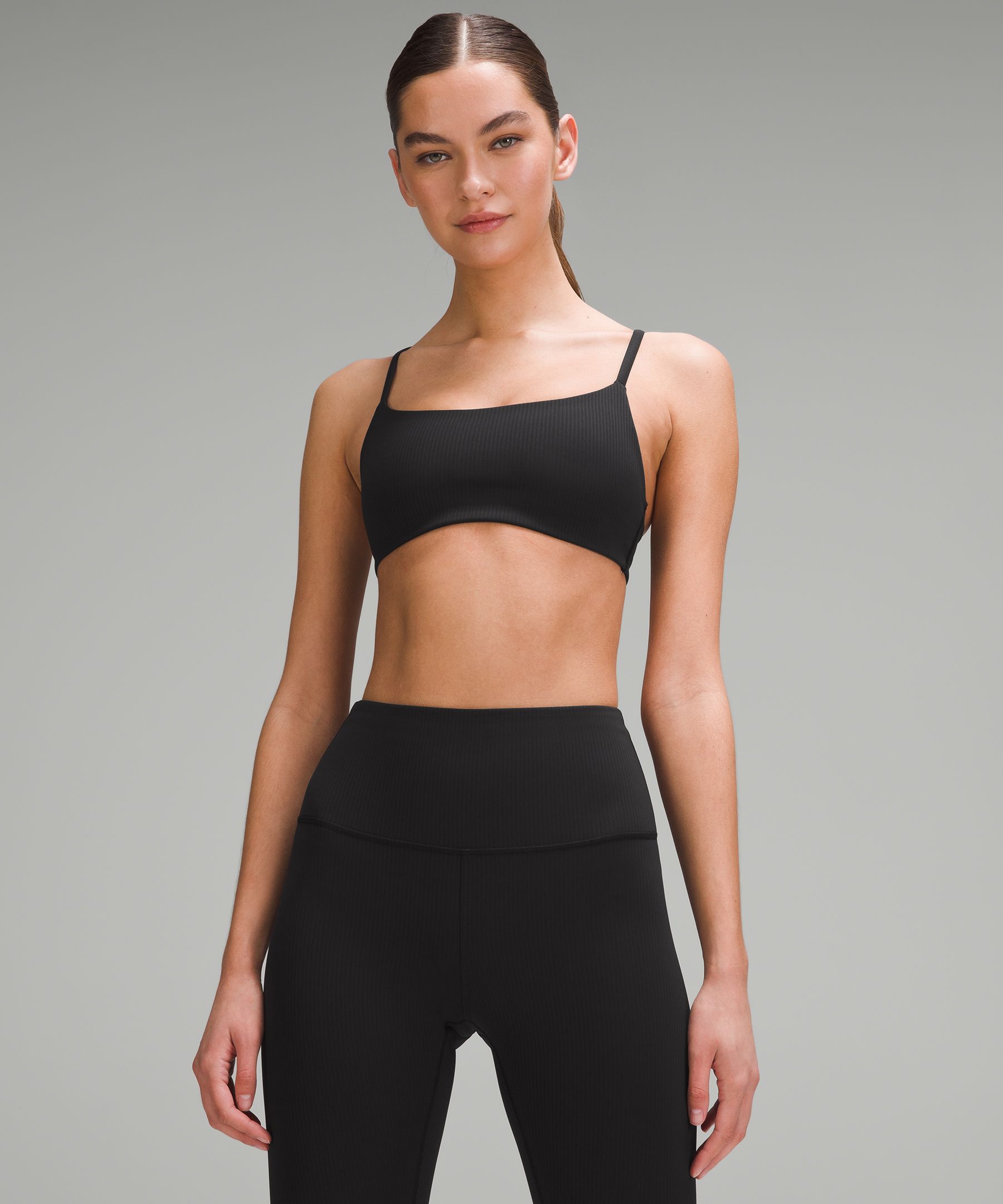 Lululemon Wunder Train Strappy Racer Bra Ribbed Light Support, A/b Cup