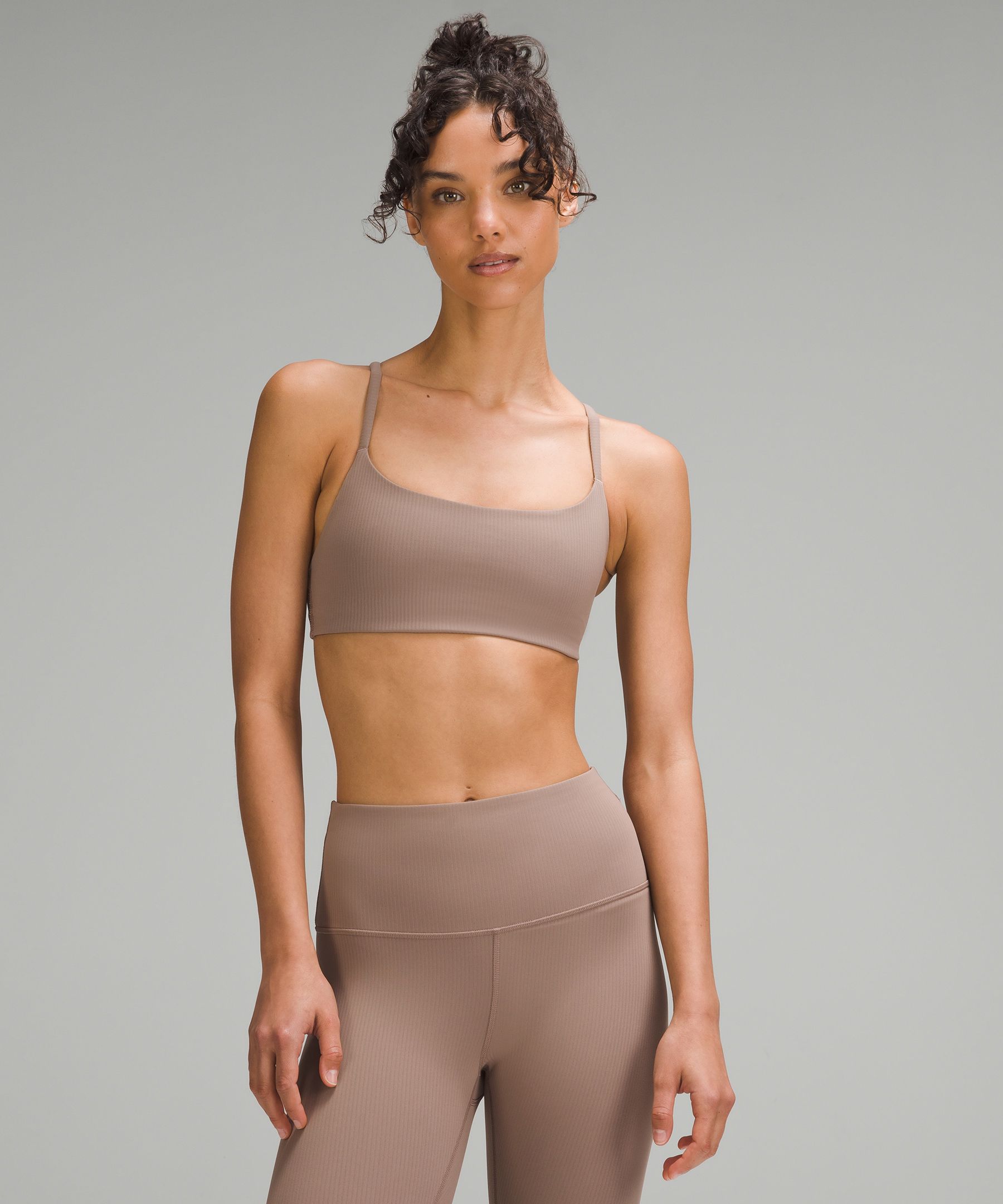 Shop Lululemon Wunder Train Strappy Racer Bra Ribbed Light Support, A/b Cup