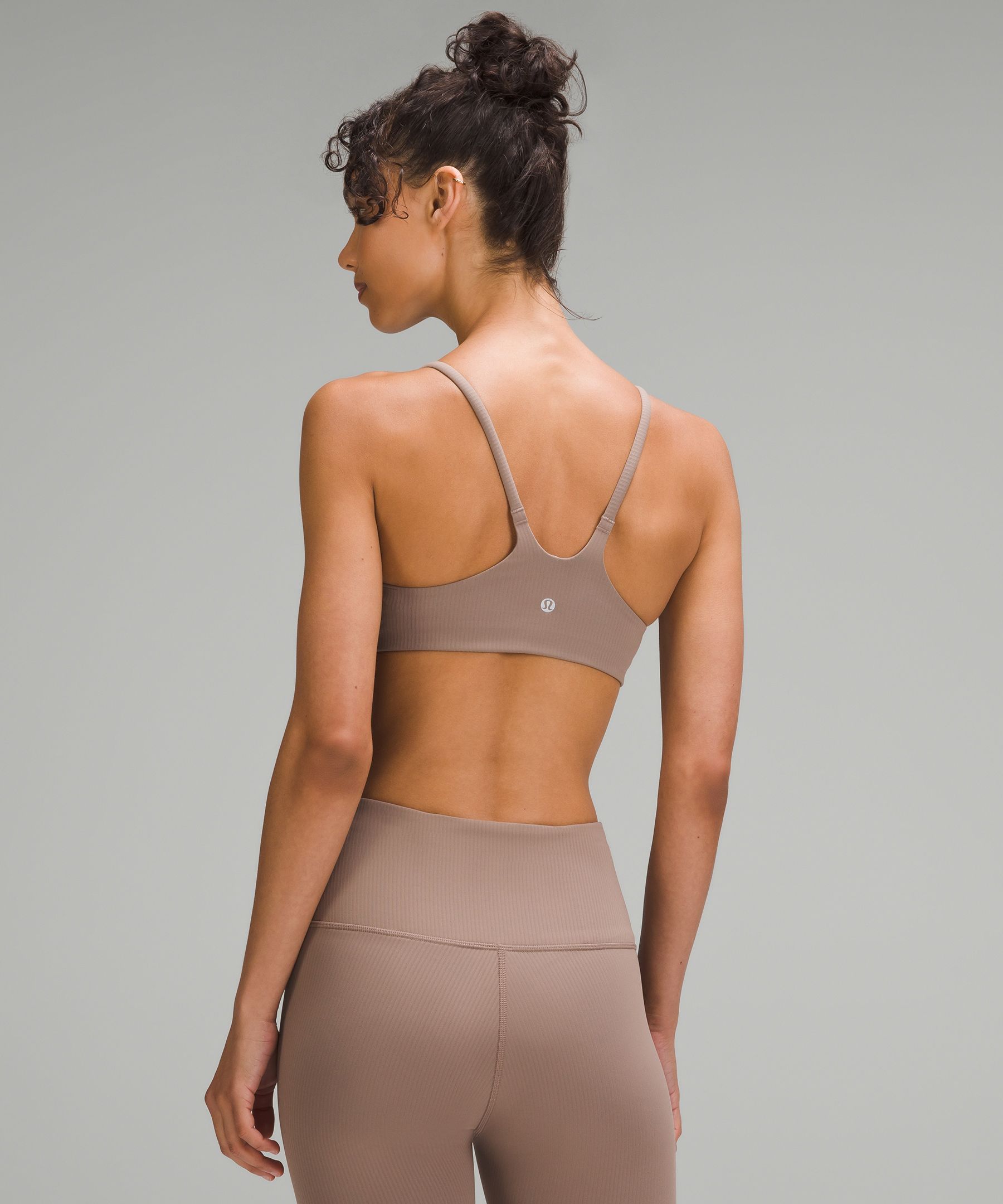 Shop Lululemon Wunder Train Strappy Racer Bra Ribbed Light Support, A/b Cup