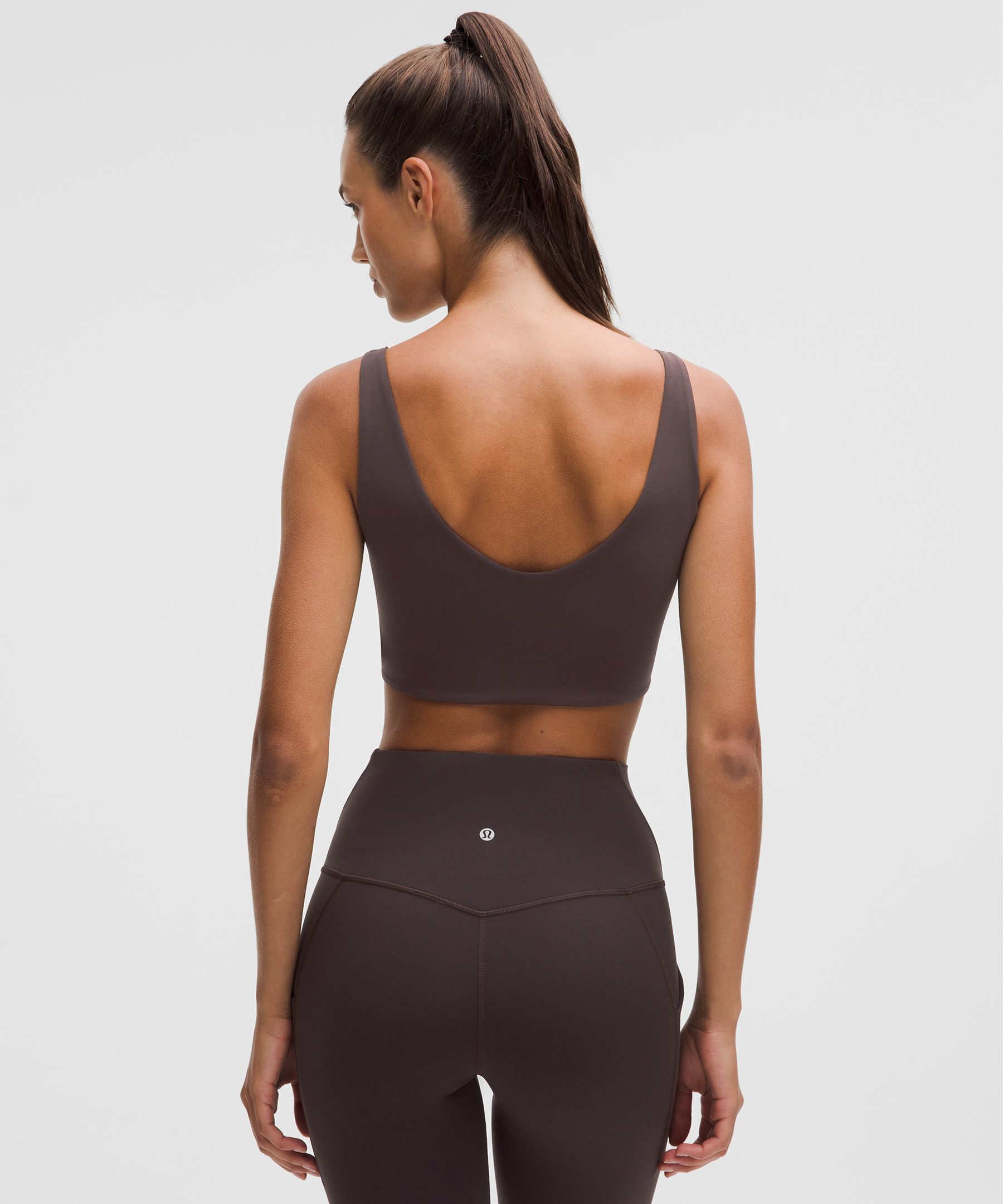 Lululemon Bend This Scoop And Square Bra In Brown