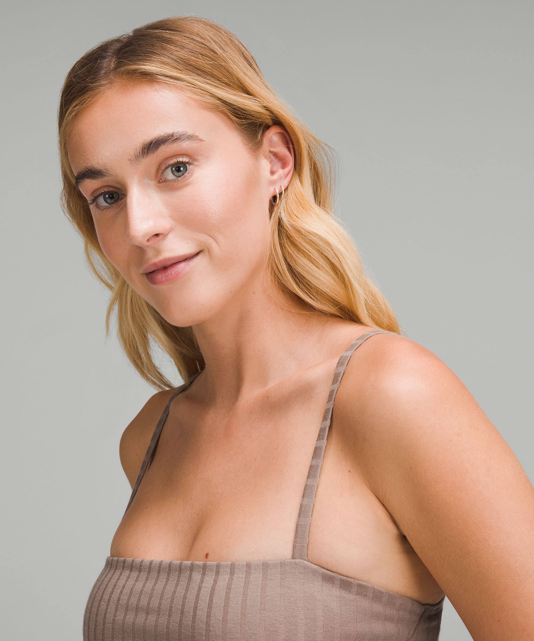 Lululemon Ribbed Wool Bandeau Bralette In Gray