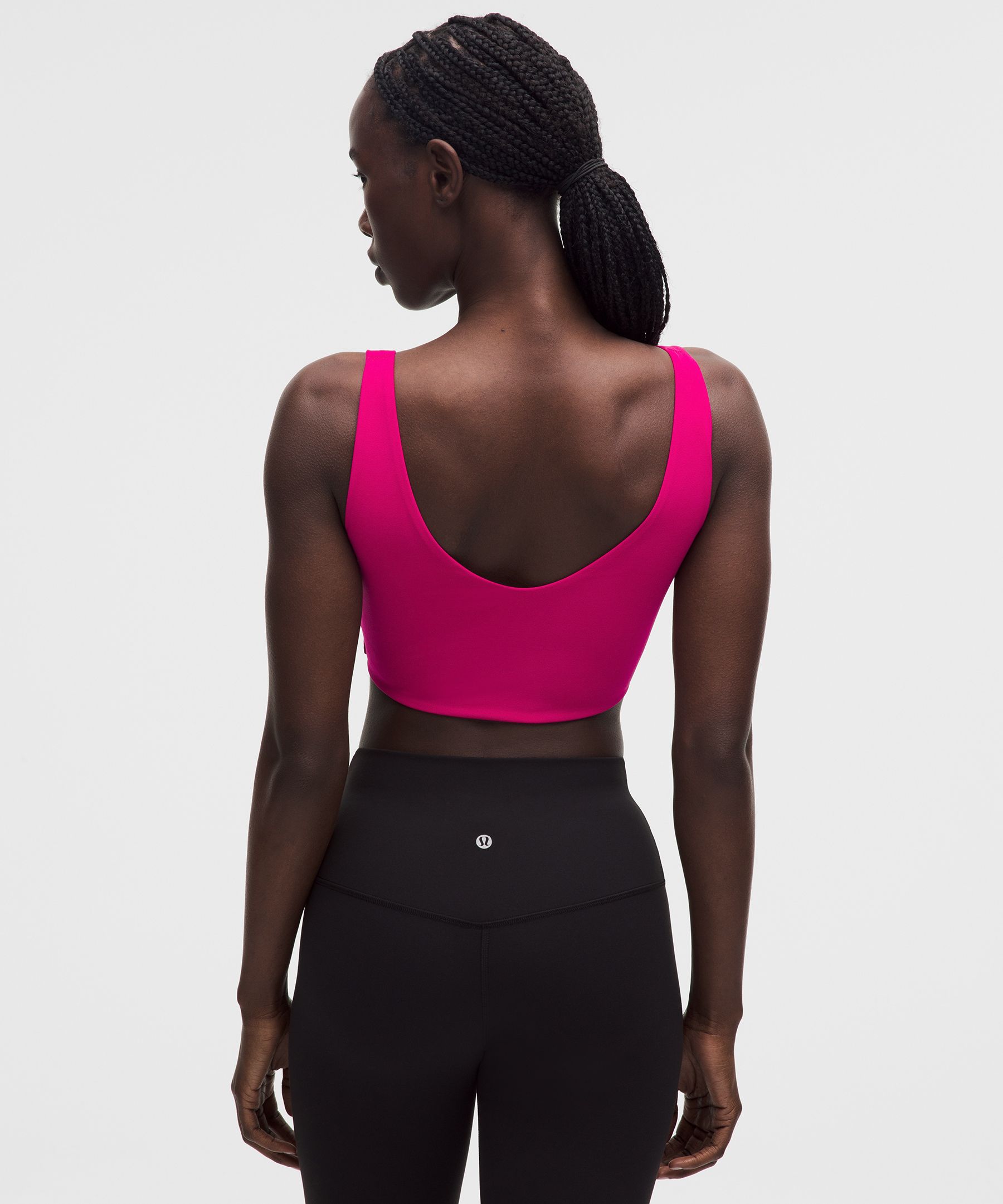 Lululemon Bend This Scoop And Square Bra In Pink