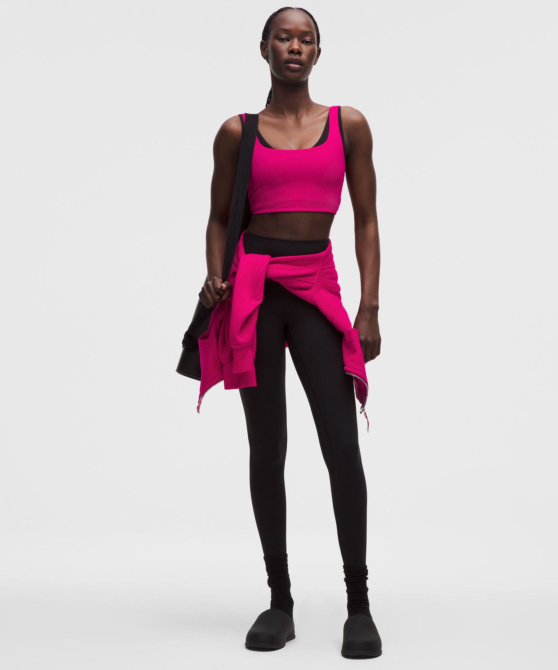 Lululemon Bend This Scoop And Square Bra In Pink